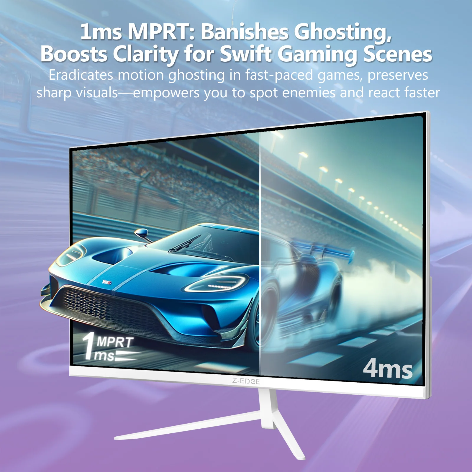 Z-EDGE 24" 240Hz IPS Gaming Monitor - White Monitor - Image 3
