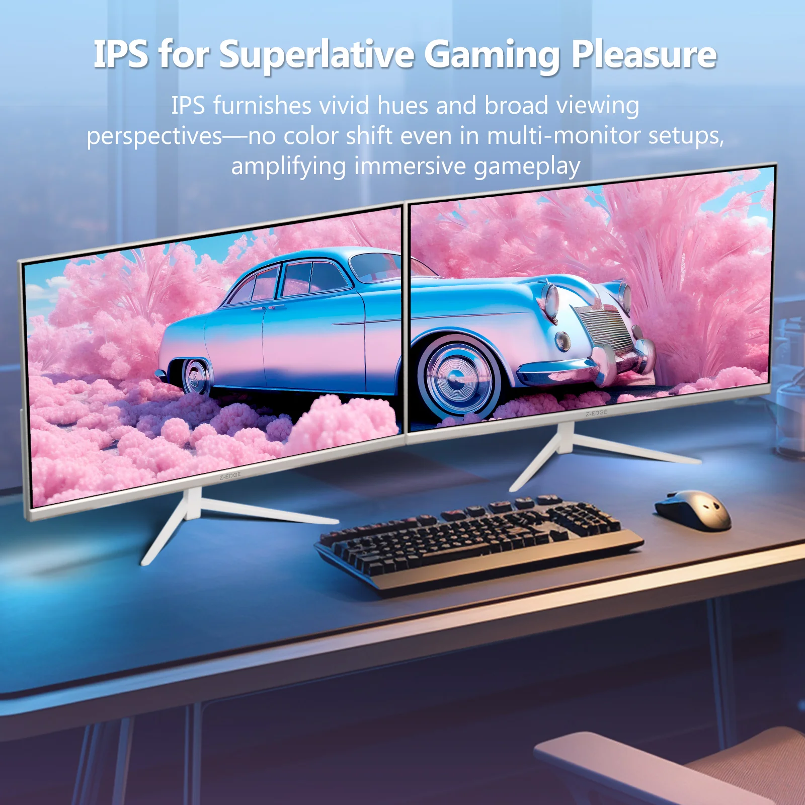 Z-EDGE 24" 240Hz IPS Gaming Monitor - White Monitor - Image 4