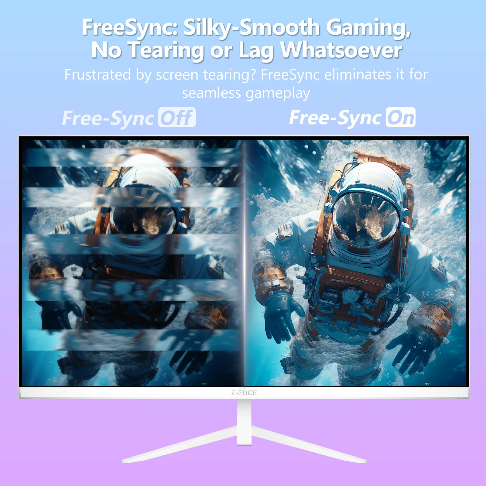 Z-EDGE 24" 240Hz IPS Gaming Monitor - White Monitor - Image 5