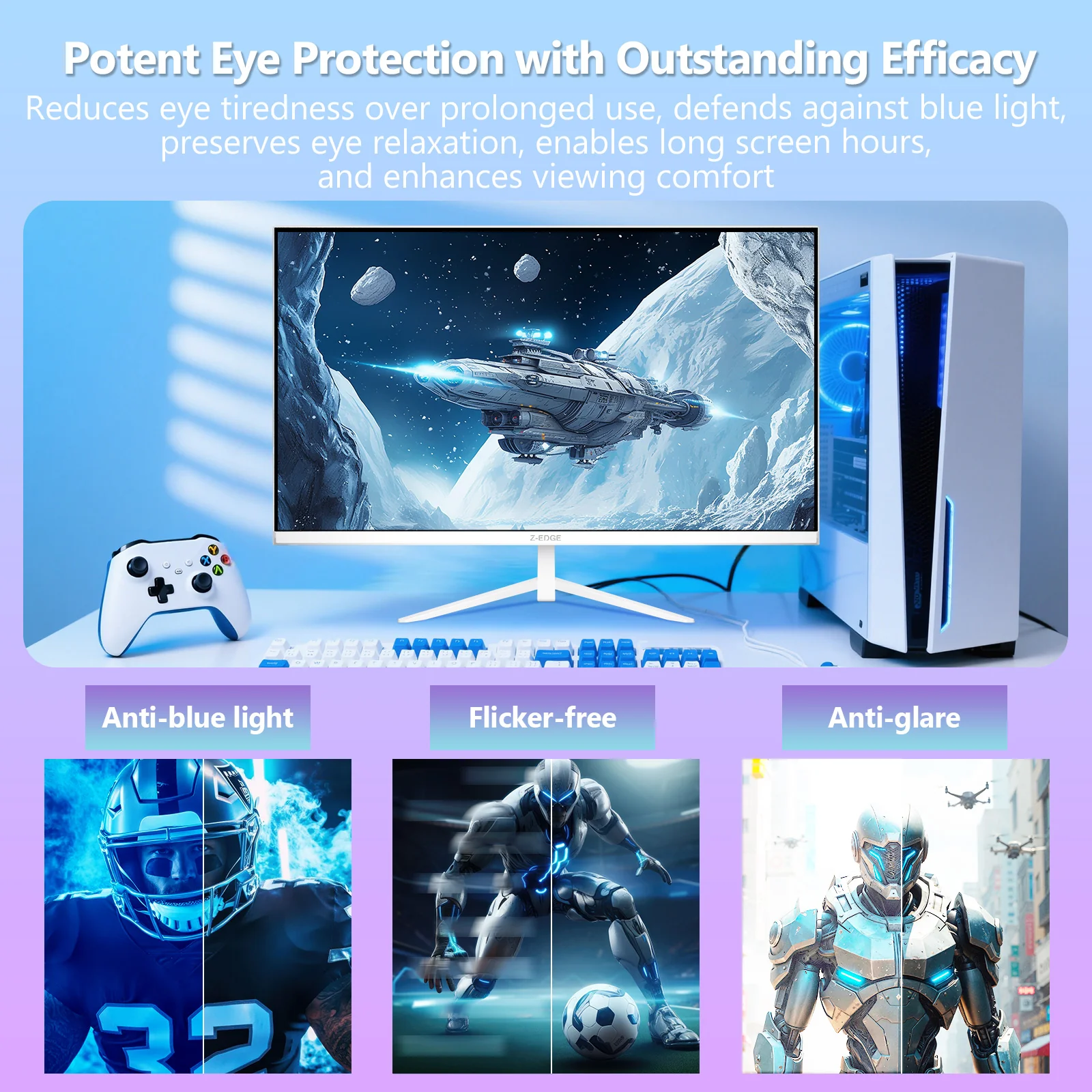 Z-EDGE 24" 240Hz IPS Gaming Monitor - White Monitor - Image 8