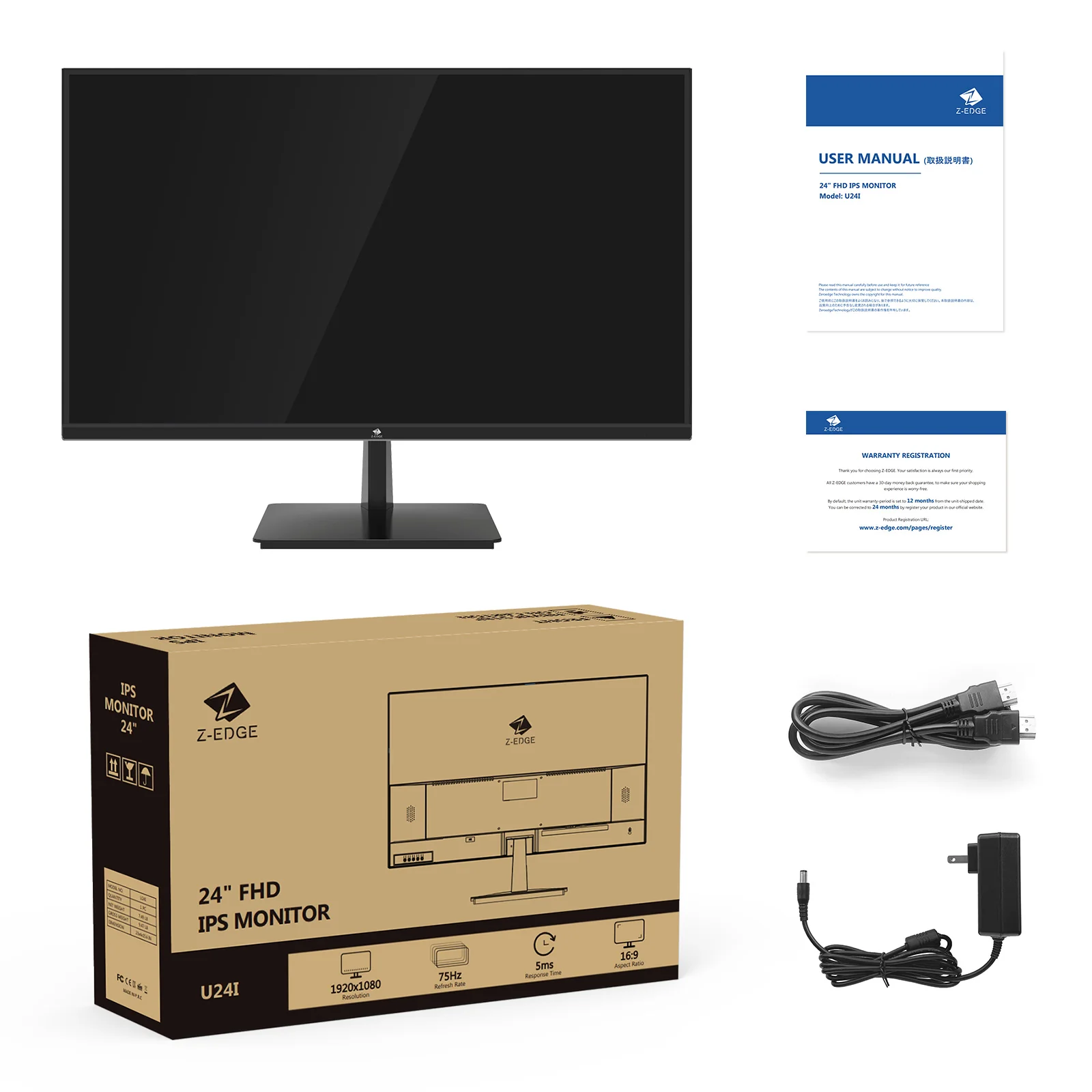 24 inch Monitor, Z-Edge Computer Monitor, Full HD 1920 x 1080p IPS Display 100Hz PC Monitor with HDMI, VGA, Frameless, Anti-Glare Screen - Image 8
