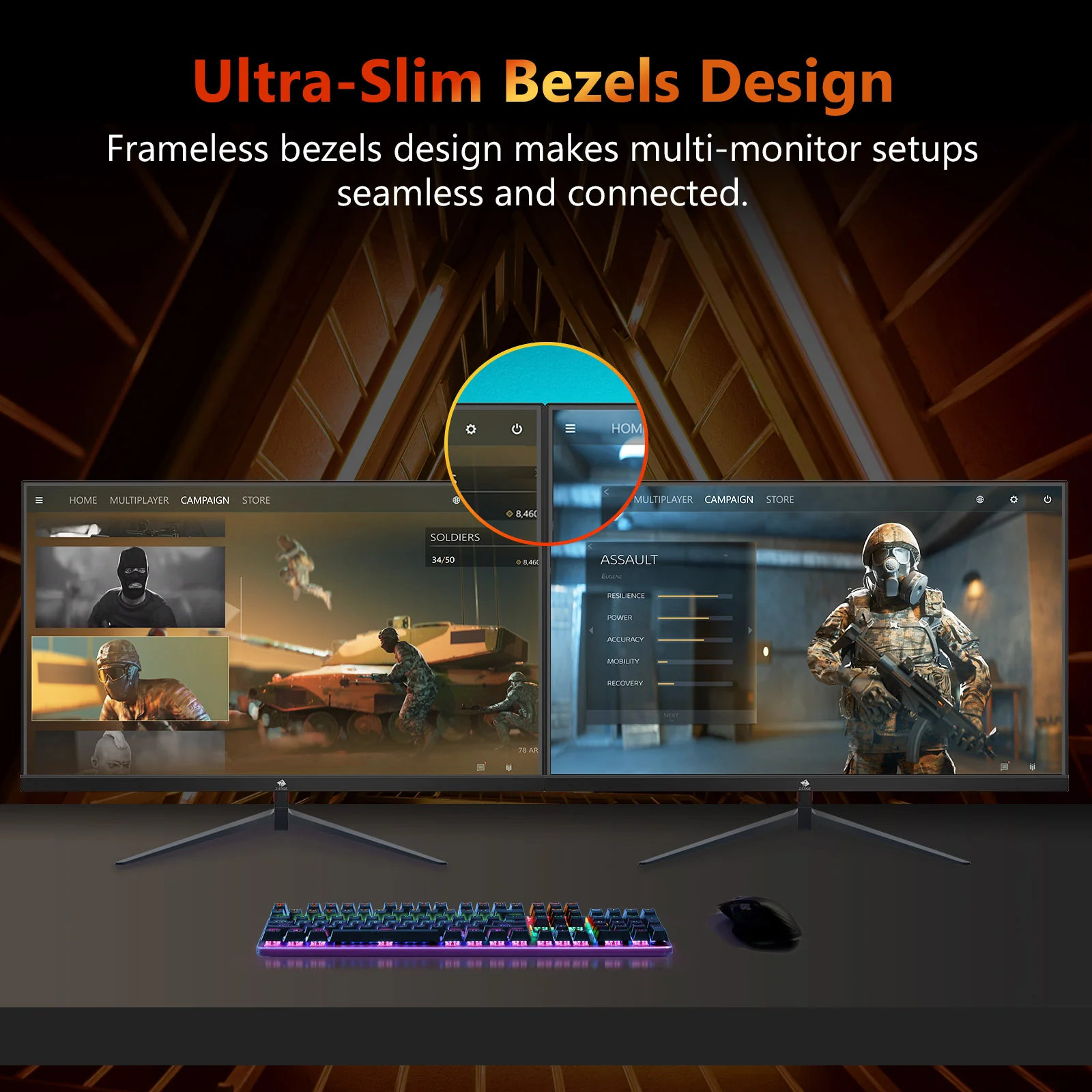Z-EDGE 24.5 Inch 240Hz Gaming Monitor 1ms Full HD LED Monitor, DP HDMI Port - Image 4
