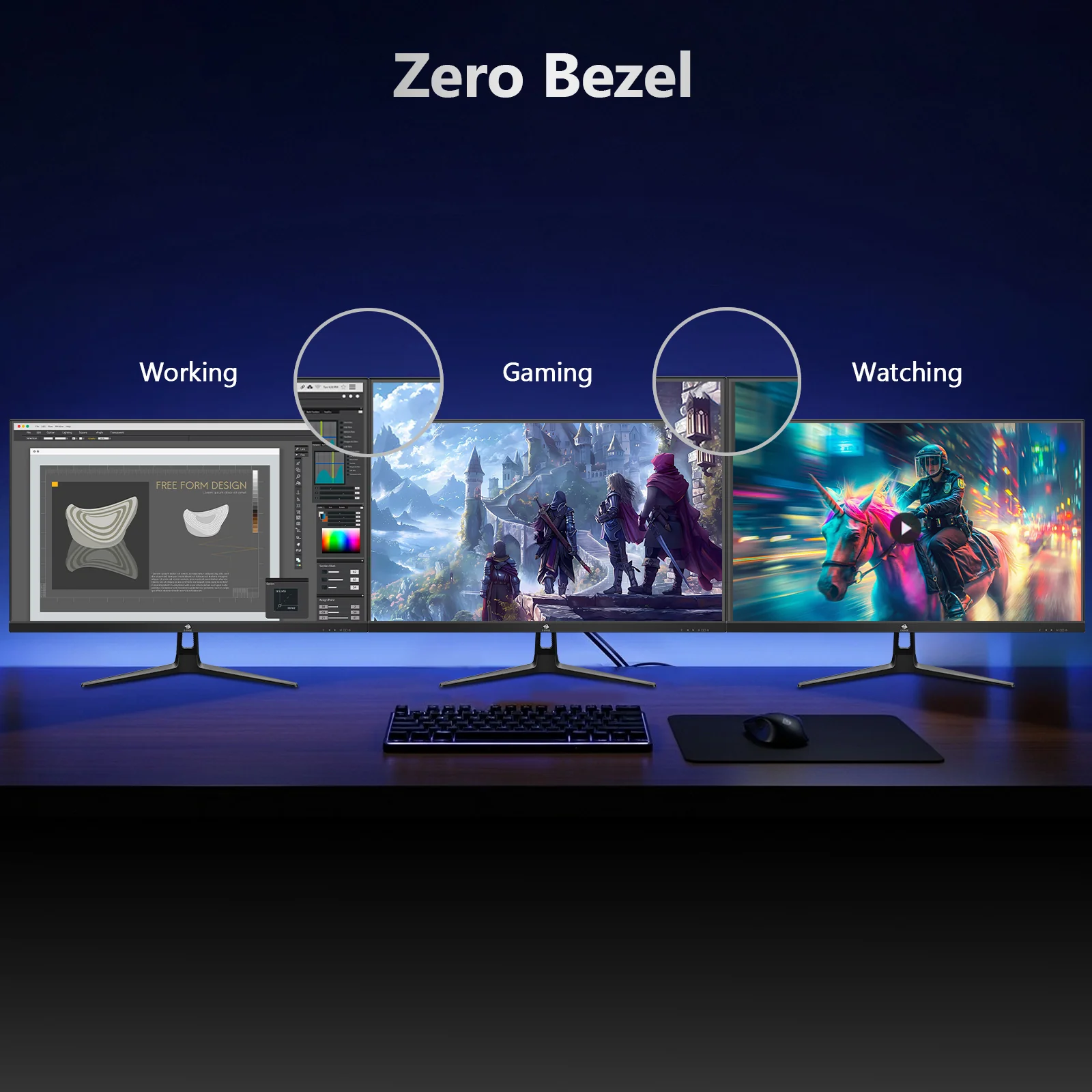 Z-EDGE 27 Inch 180Hz Curved Gaming Monitor, QHD 1440P Fast IPS Display, 1ms MPRT, AMD FreeSync, HDR Support, VESA Mount Compatible - Image 8