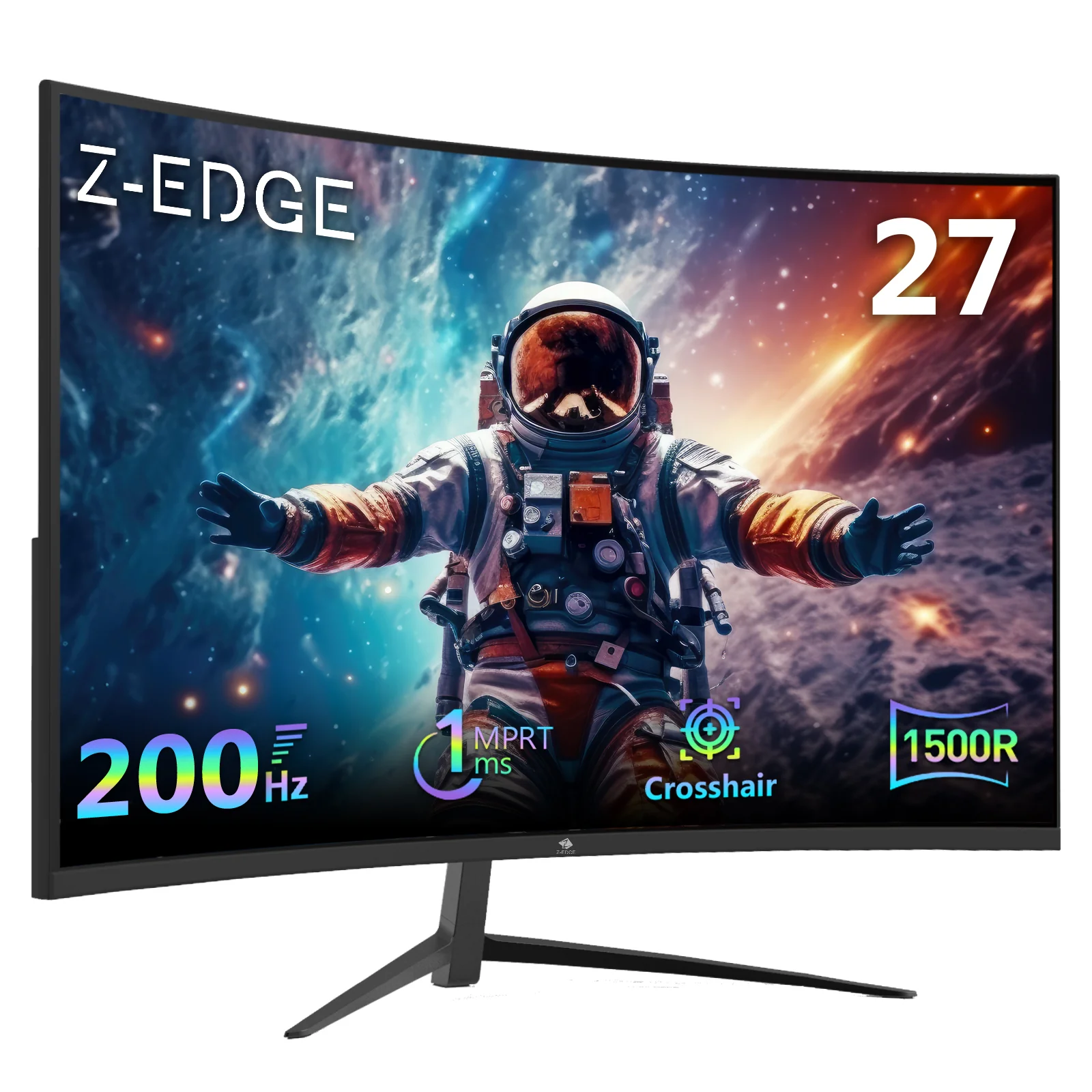 Z-EDGE 27 Inch 200Hz Curved Gaming Monitor, FHD 1080P VA Display, 1ms MPRT, AMD FreeSync, HDR Support, VESA Mount Compatible