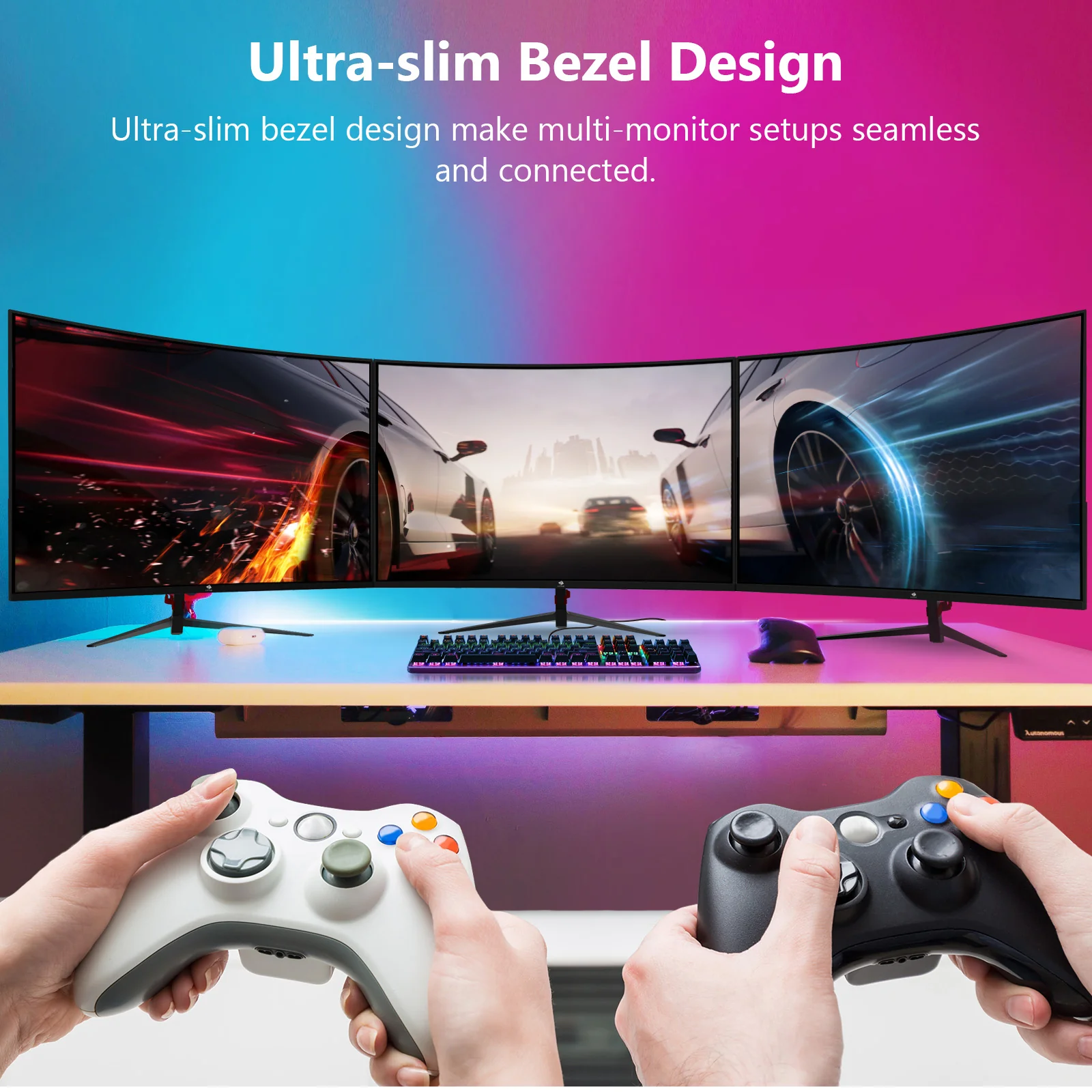 Z-EDGE 27" 200Hz Curved Gaming Monitor 1ms Full HD 1080P, HDMI & DP Port, Support Wall Mount - Image 6