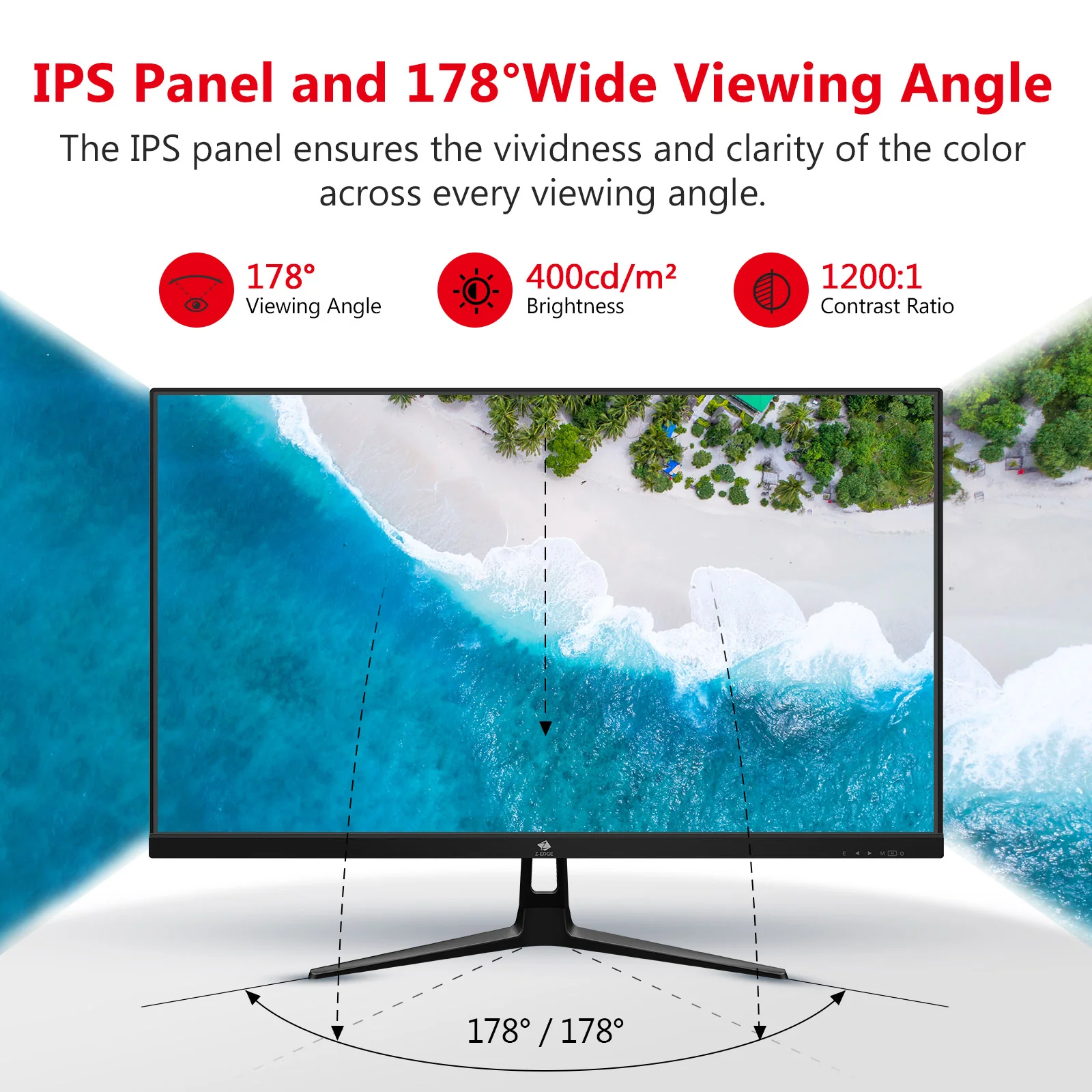 Z-EDGE 27 Inch 240Hz Gaming Monitor, FHD 1080P IPS Display, 1ms MPRT, AMD FreeSync, HDR Support, VESA Mount Compatible, Black - Image 5