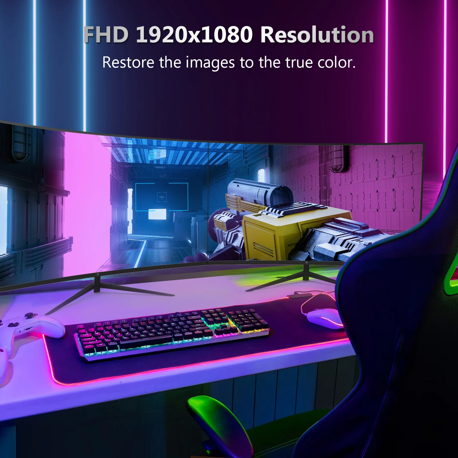 Z-EDGE 27" Curved Gaming Monitor 280Hz 1ms 1920x1080 16:9 Frameless, With DP & HDMI Port - Image 6