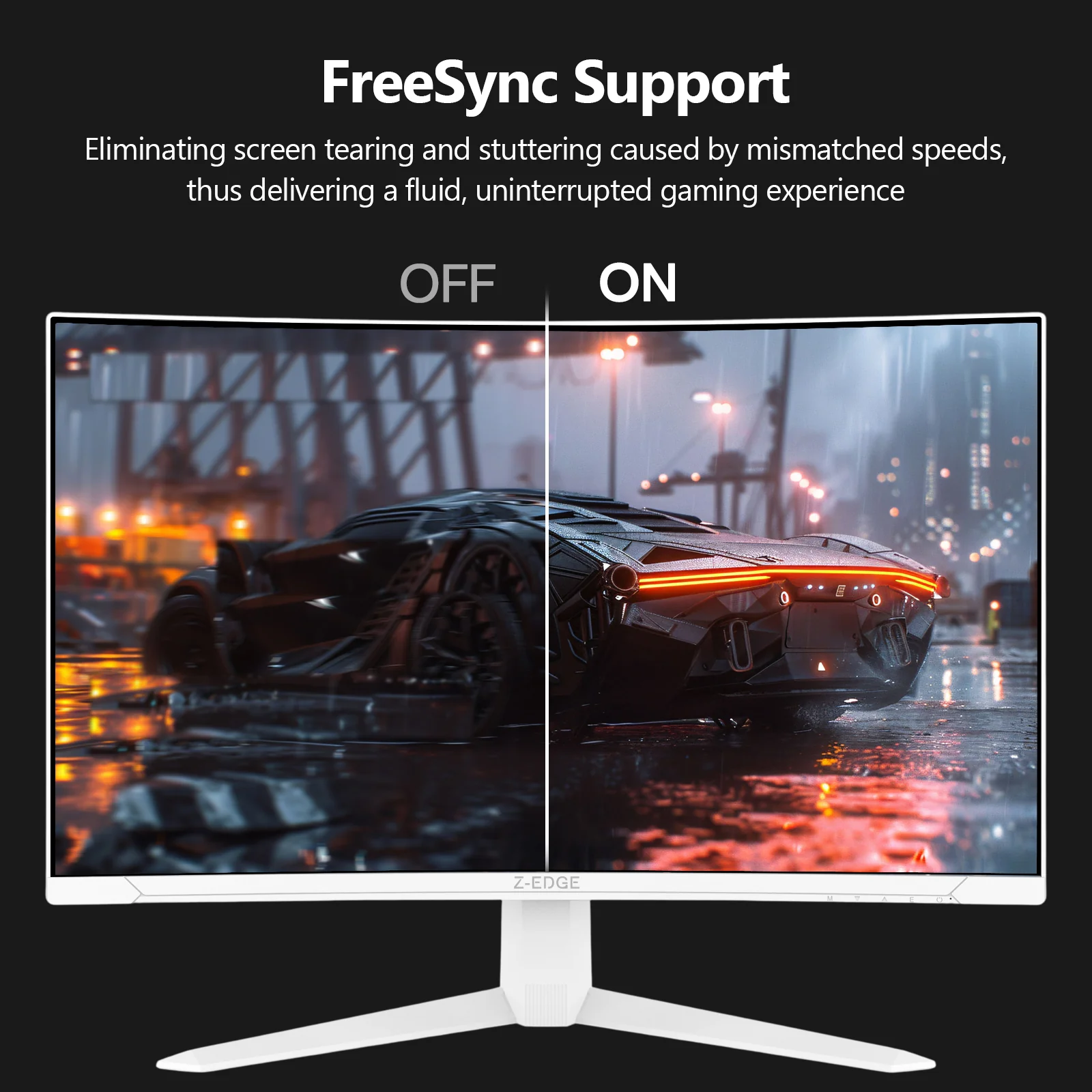 Z-EDGE UG27S 27" 300Hz Cuved Gaming White Monitor - Image 3