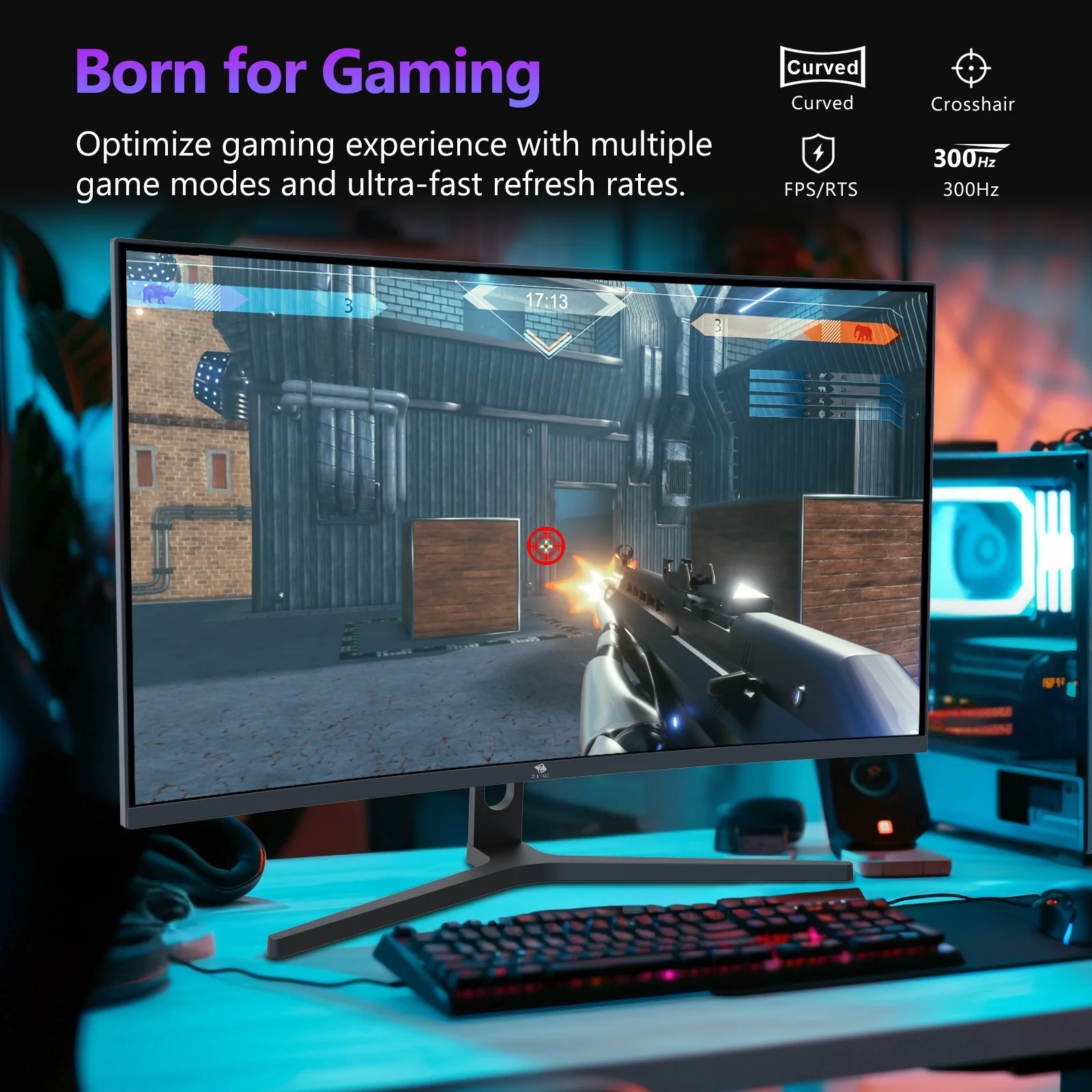Z-EDGE 27-inch 300Hz Curved Gaming Monitor - Image 3