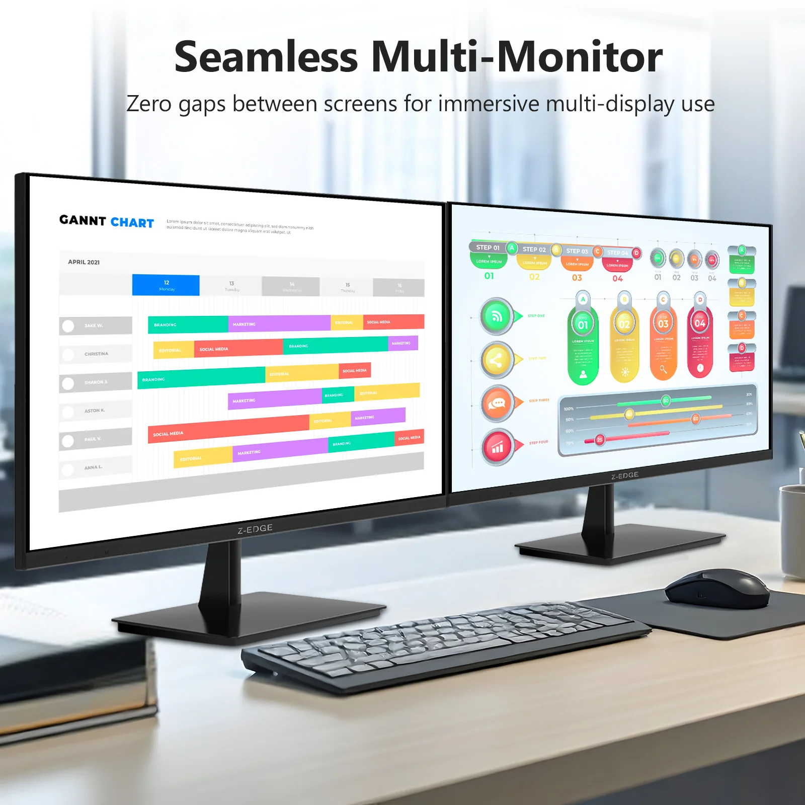 U27P4K 27" 4K IPS Monitor UHD 60Hz Eye-Care Tech Support Universal mount - Image 8