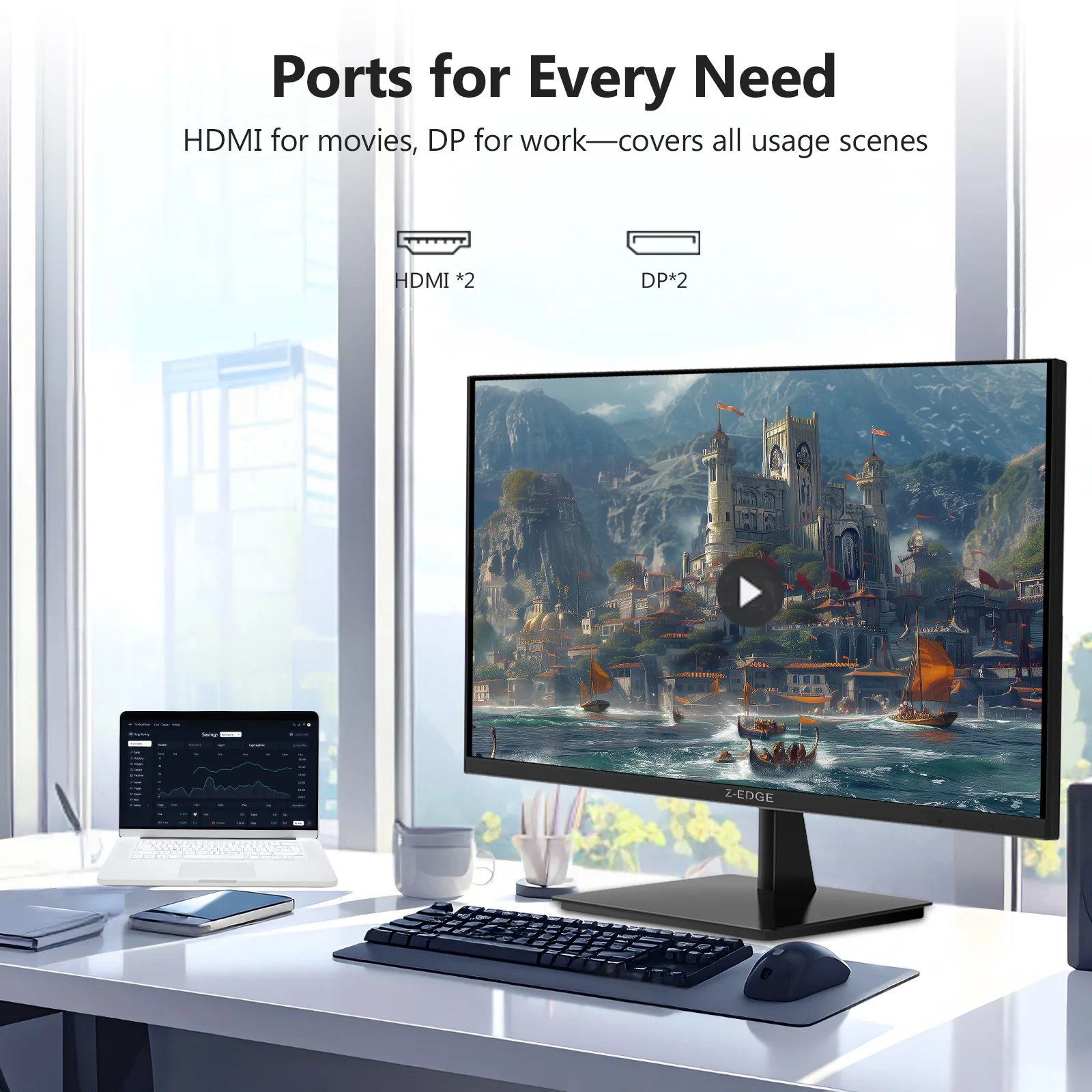 U27P4K 27" 4K IPS Monitor UHD 60Hz Eye-Care Tech Support Universal mount - Image 6