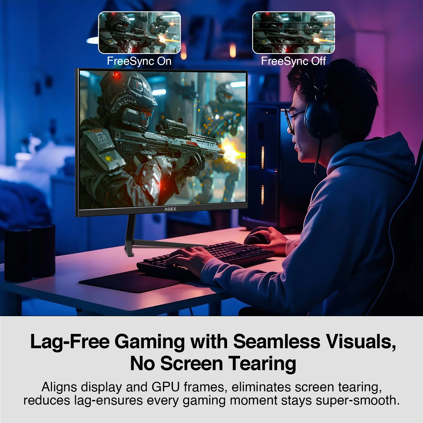 Z-Edge AGEX 27 Zoll Gaming Monitor 275Hz QHD 2K 2560x1440 MPRT 1ms Fast IPS Panel, 350cd/m² Helligkeit, Adaptive Sync, DP1.4 (275Hz), HDMI2.1 (144Hz), Schwarz - Image 7