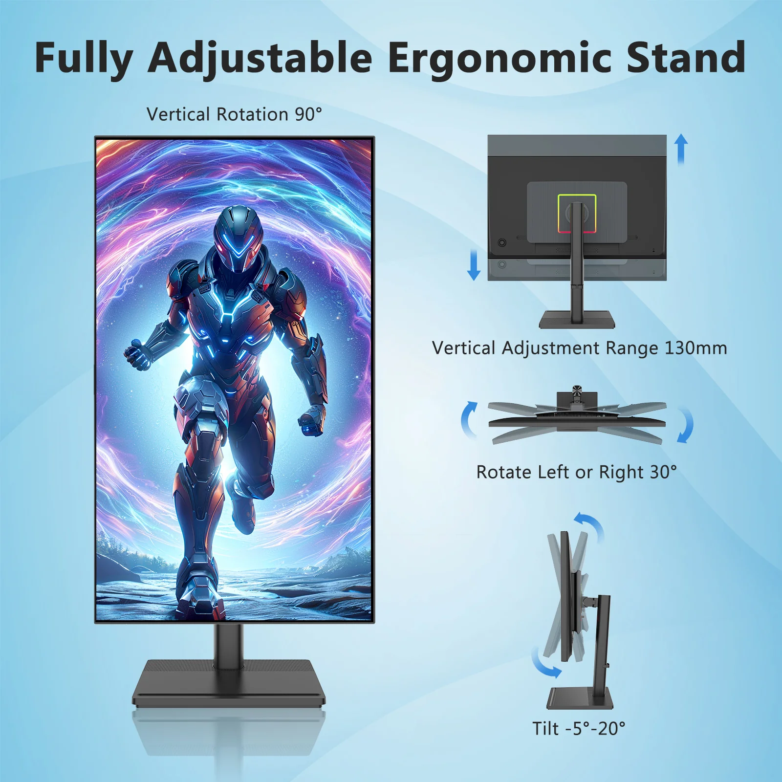 AGEX A27I4K 27inch 4K UHD 3840x2160 60Hz PC Monitor, LED IPS 2xDP 2xHDMI Ratio 16:9 FreeSync HDR Brightness 400cd/m² Gaming Screen VESA 100x100mm - Image 5