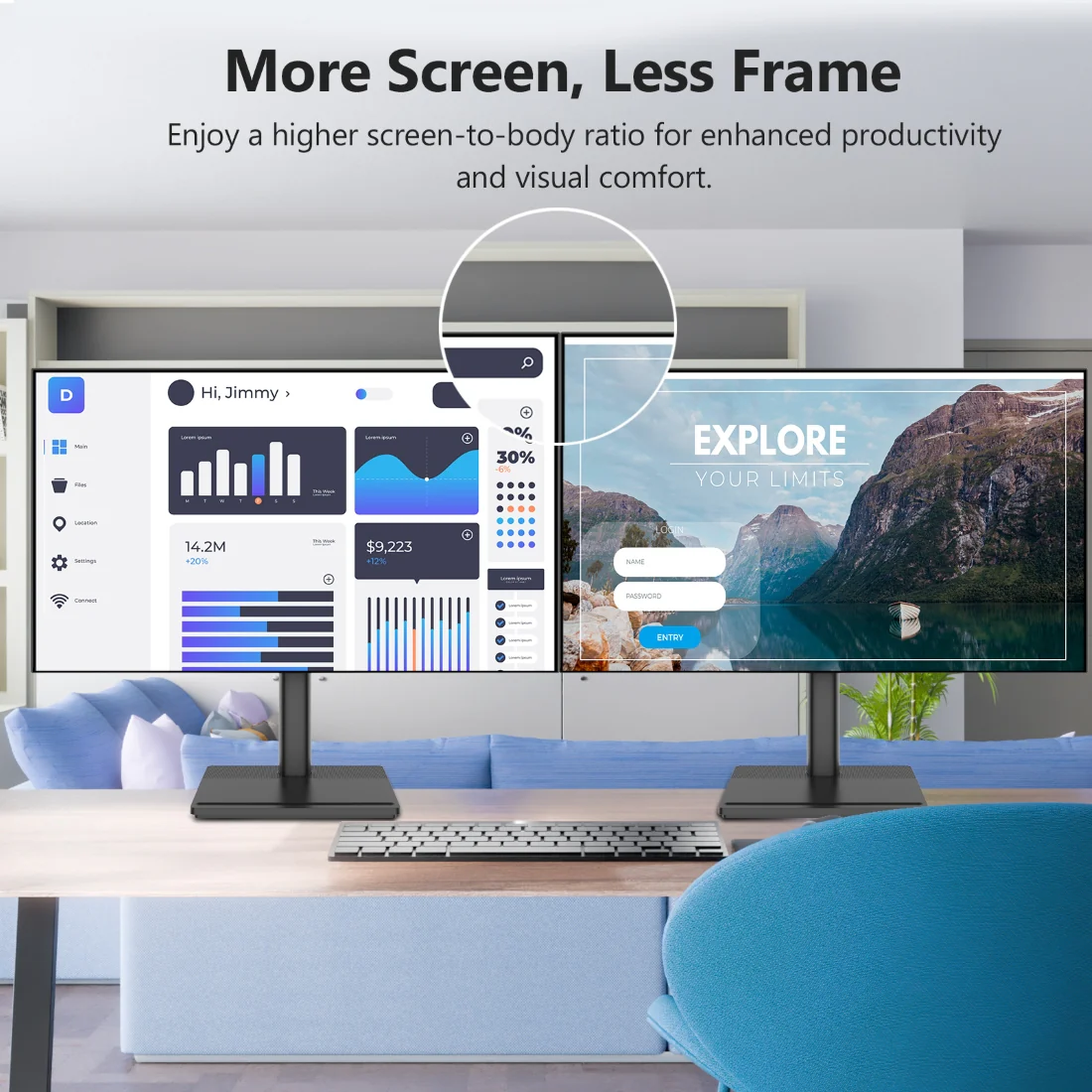 AGEX A27I4K 27inch 4K UHD 3840x2160 60Hz PC Monitor, LED IPS 2xDP 2xHDMI Ratio 16:9 FreeSync HDR Brightness 400cd/m² Gaming Screen VESA 100x100mm - Image 6