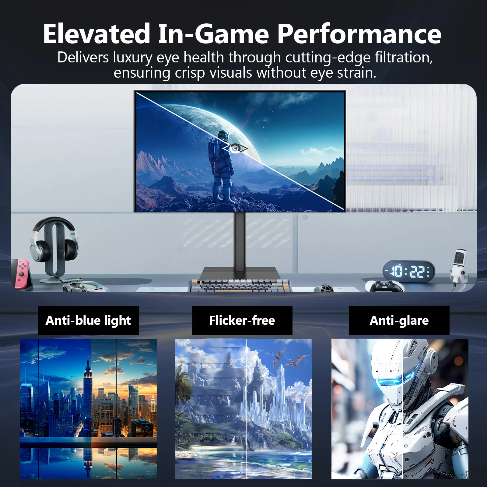 AGEX A27Q 27" 144Hz 2K QHD 2560x1440 Fast IPS 1ms Response Time LED Gaming Monitor, DP & HDMI ports PC Screen 1.07B Color 100% SRGB VESA 100x100mm - Image 9