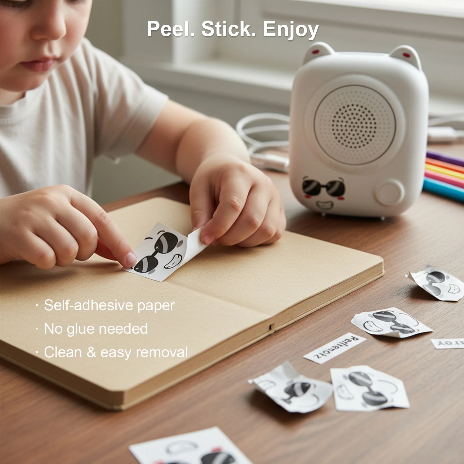 AI Mini Printer Sticker Print Portable Thermal Inkless Maker Bluetooth Pocket Instant Printing for School Office Home for Study Note,Journal,DIY,Gift - Image 4