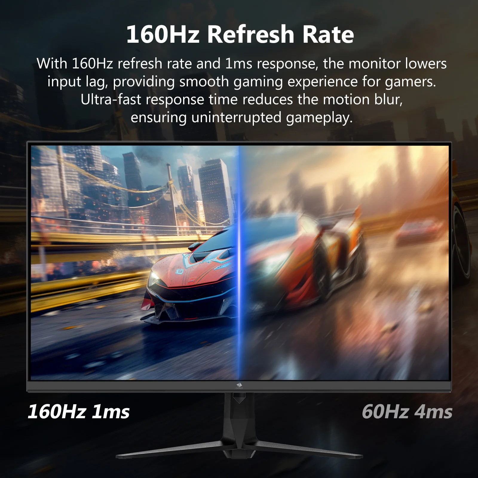 Z-EDGE 27" 4K UHD 3840 x 2160 160Hz 1ms lPs Gaming Monitor, 1.07 Bilion color, 450cd/m?, Freesync, HDMl x 2, DisplayPort x 2 - Image 3