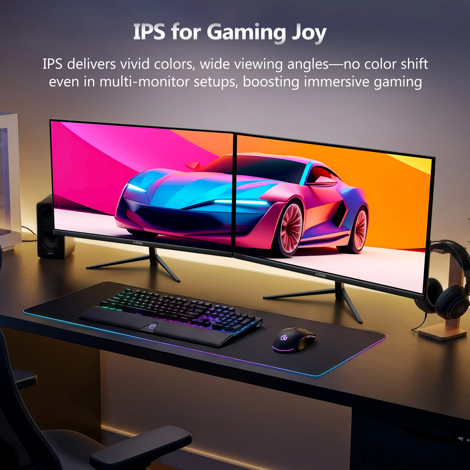 Z-EDGE 24" 240Hz IPS Gaming Monitor, FHD 1920x1080 FreeSync - Image 4