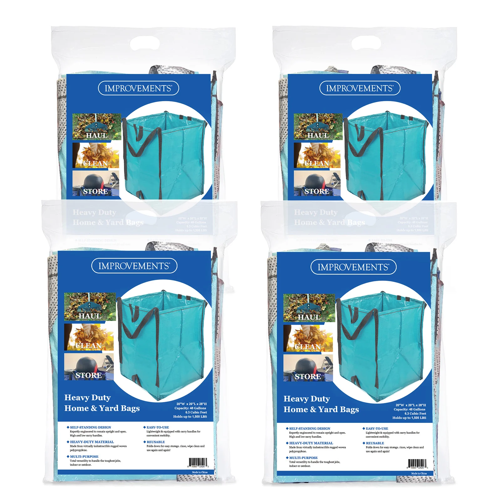 Improvements by Z-EDGE Heavy Duty Home and Yard Bags - 4 pack - IMP48-Blue&IMP48-Turquoise - Image 6