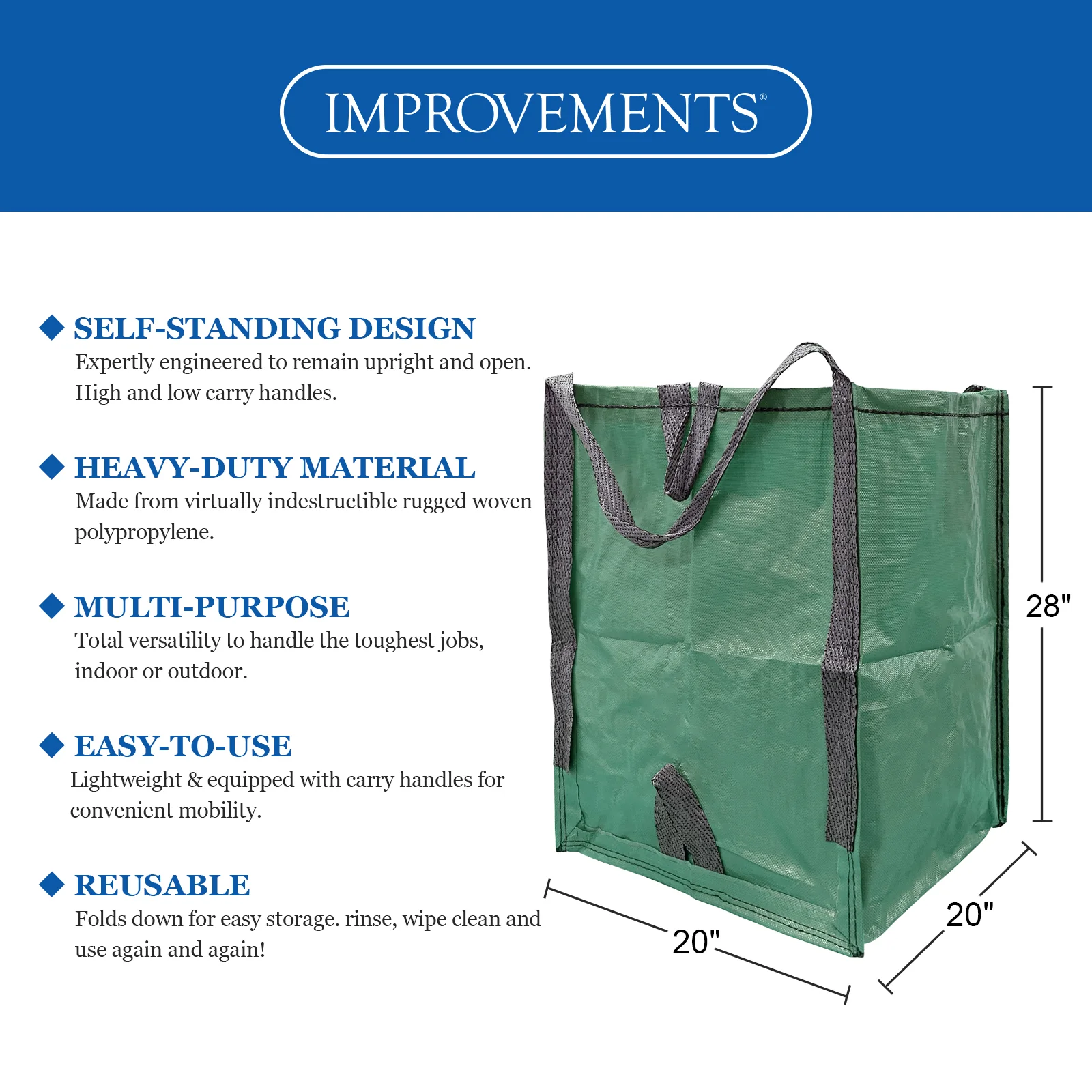 Improvements by Z-EDGE Heavy Duty Home and Yard Bags - 2-pack - Image 2