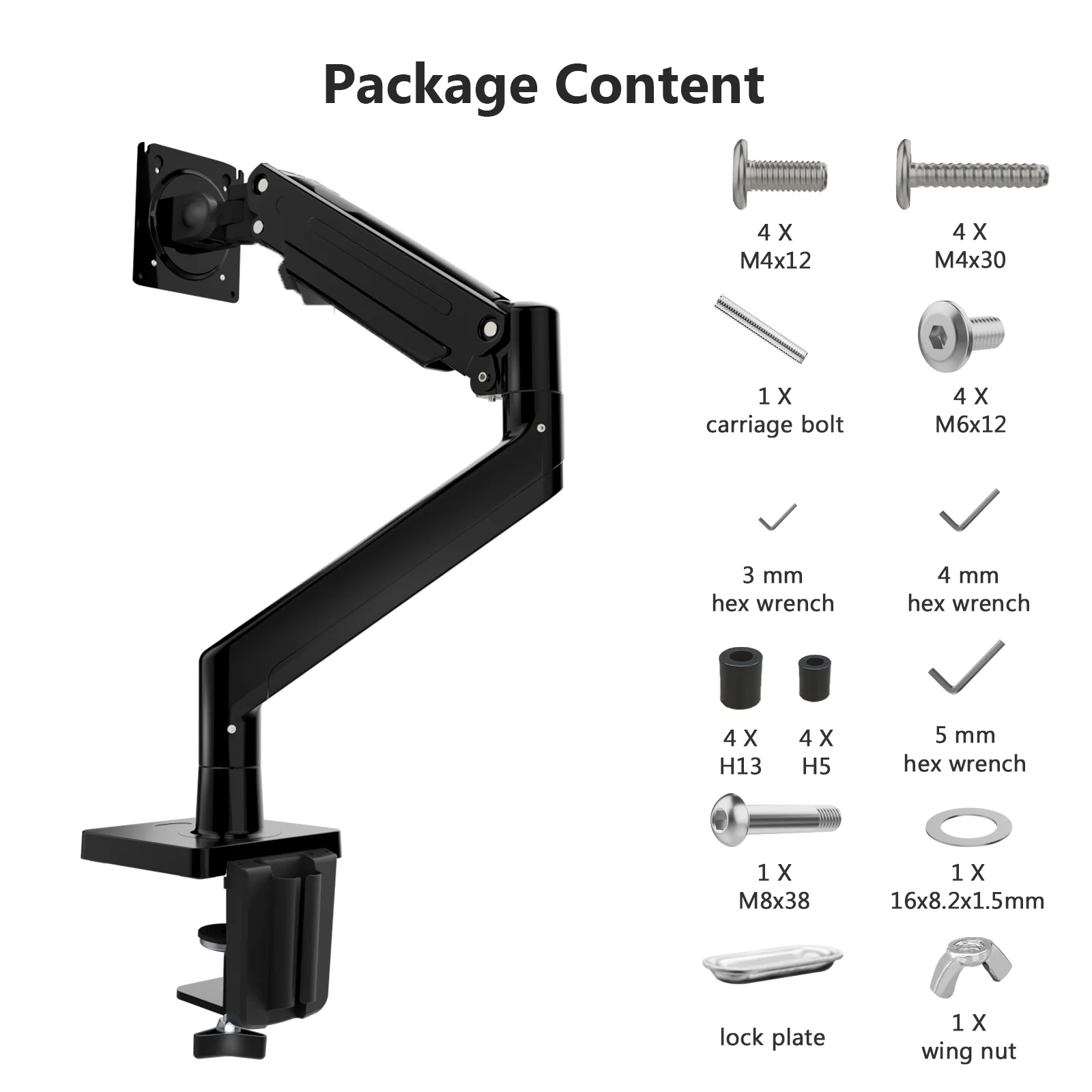 MS05 Monitor Mount, Gas Spring Monitor Desk Mount Monitor Arm - Image 4