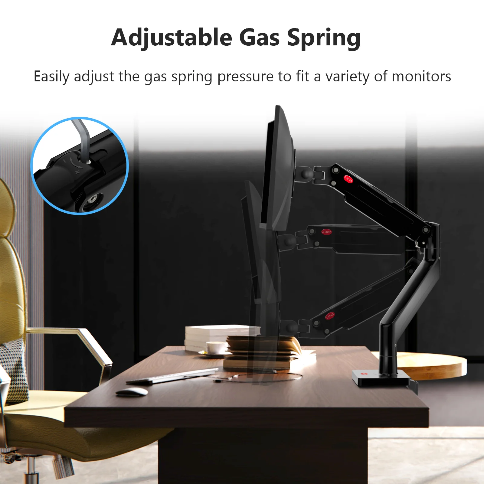 MS05 Monitor Mount, Gas Spring Monitor Desk Mount Monitor Arm - Image 6