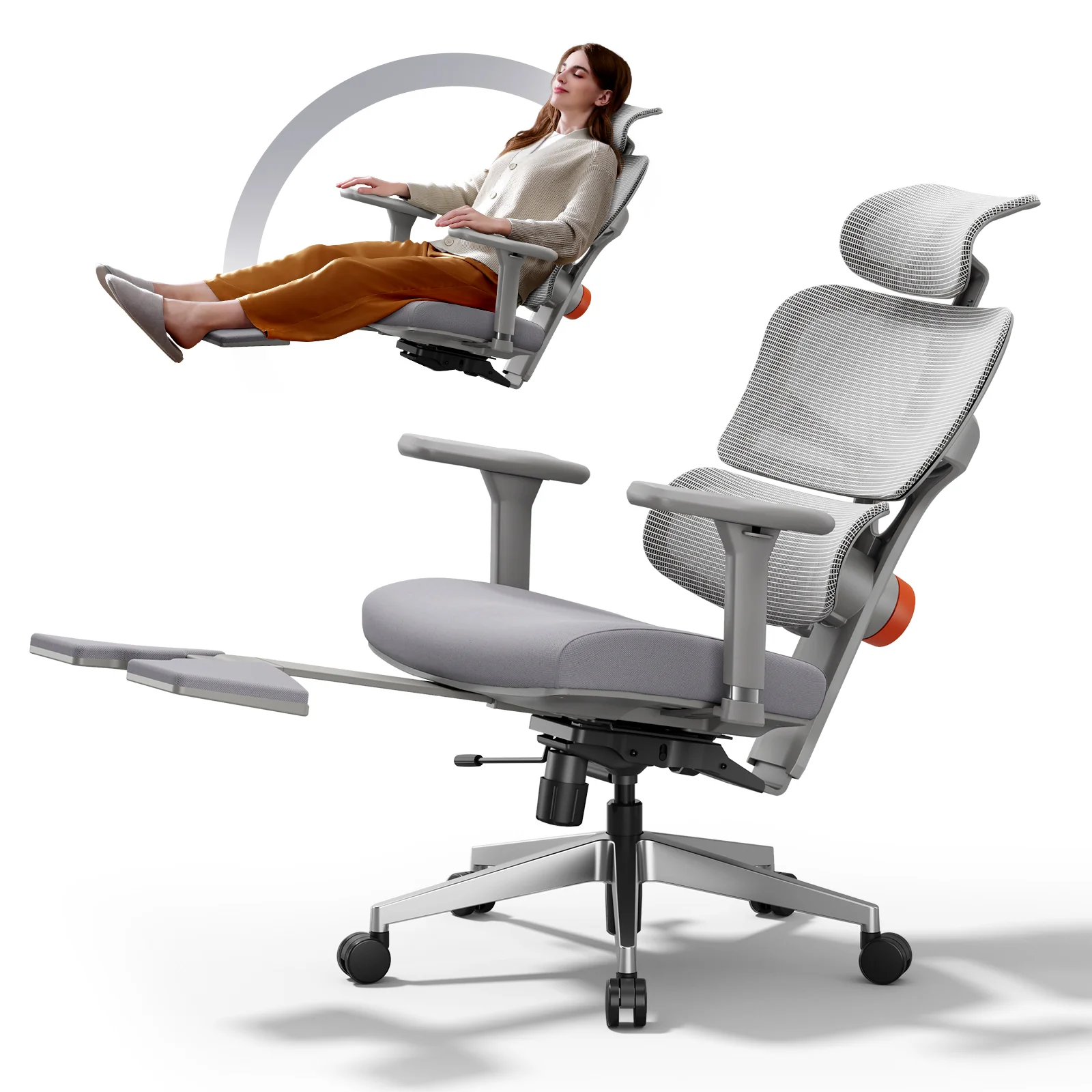 Newtral Ergonomic Office Chair with Footrest - 4D Armrest Recliner Chair