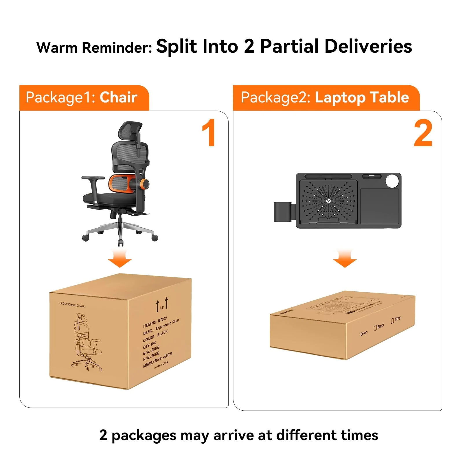 Newtral Ergonomic Office Chair with Footrest - 4D Armrest Recliner Chair - NT002+LAPD-GRAY - Image 9