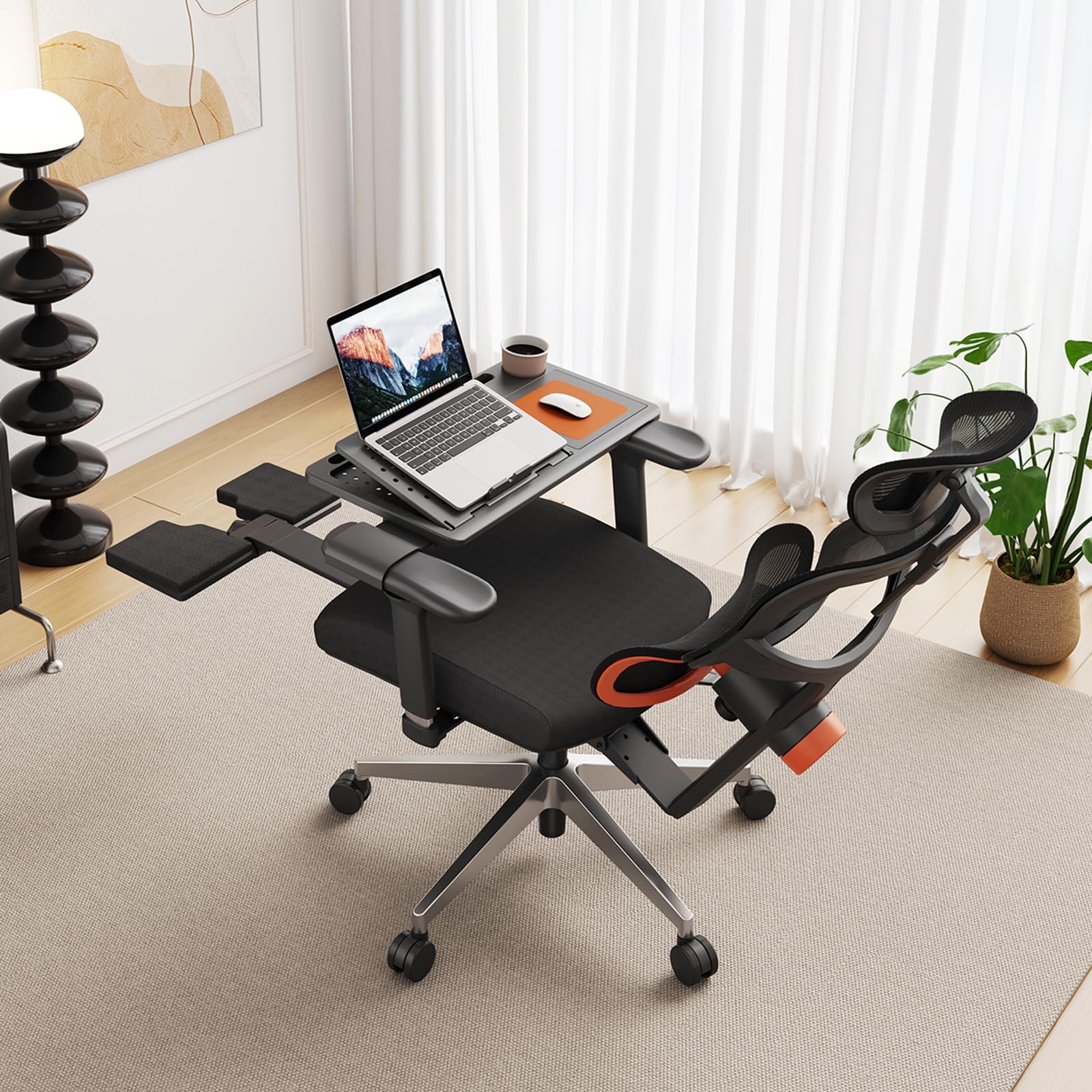 Newtral Ergonomic Office Chair with Footrest - 4D Armrest Recliner Chair - NT002+LAPD-BLACK - Image 2