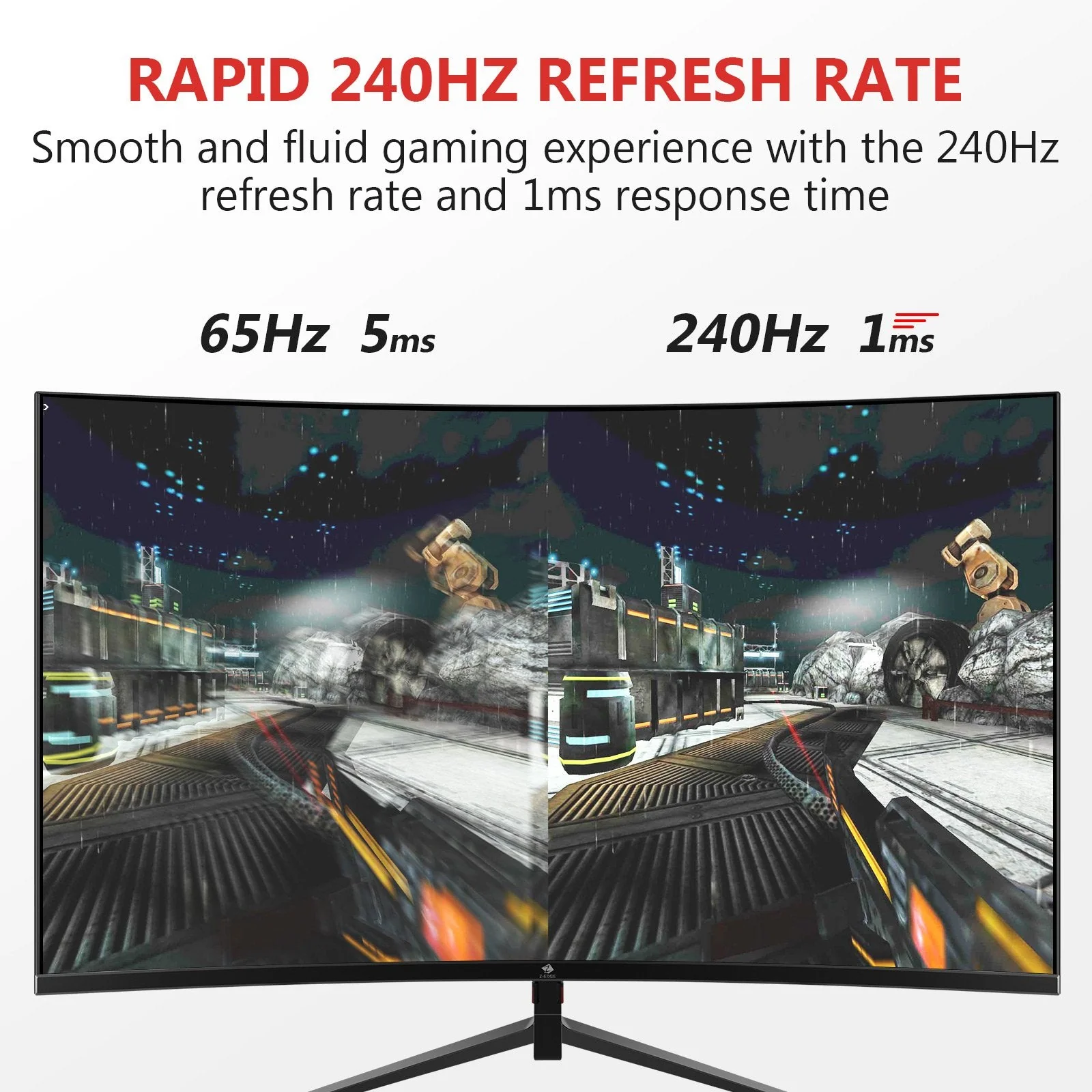 Refurbished: Z-EDGE 27" 240Hz/280Hz Curved Gaming Monitor - Image 4