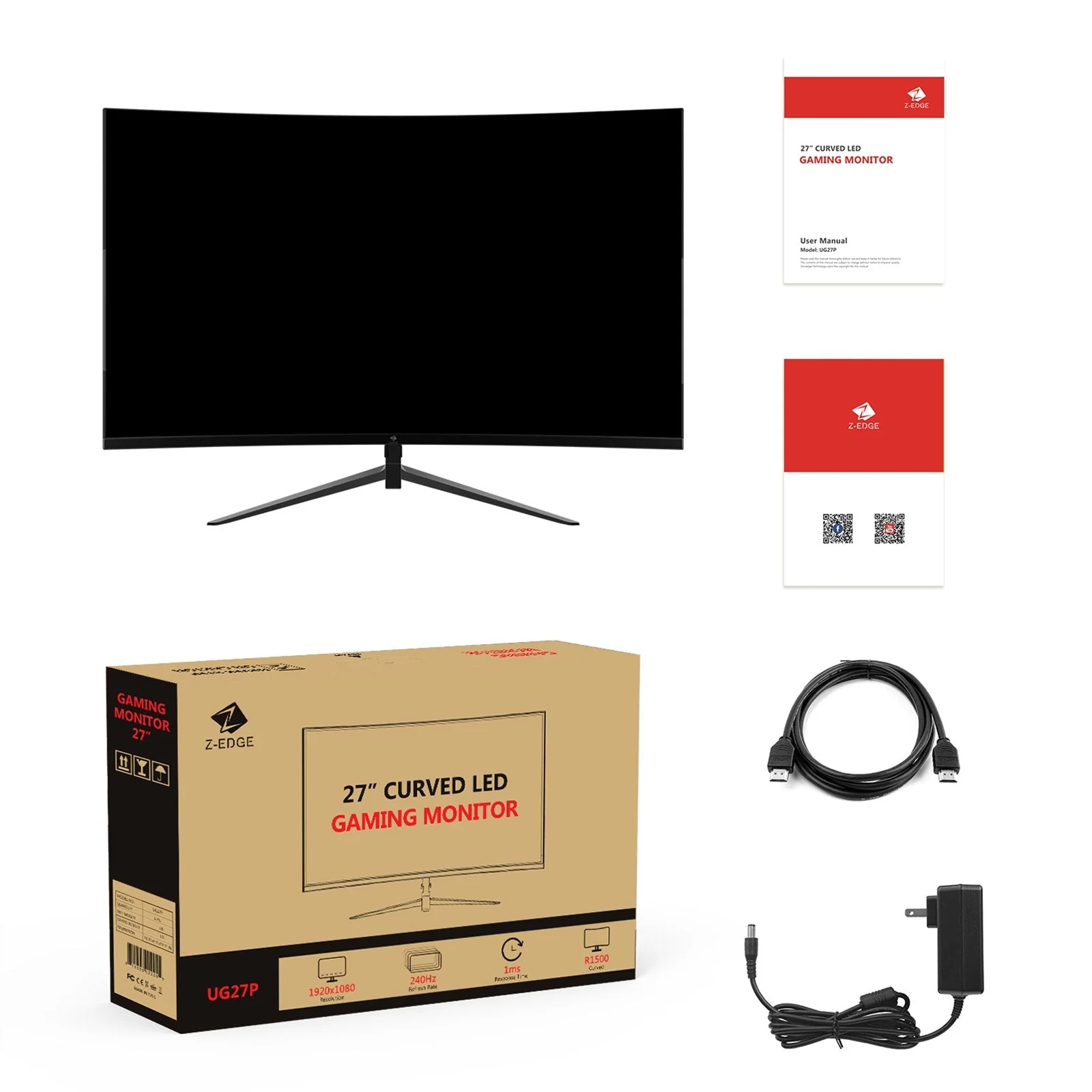 Refurbished: Z-EDGE 27" 240Hz/280Hz Curved Gaming Monitor - Image 9
