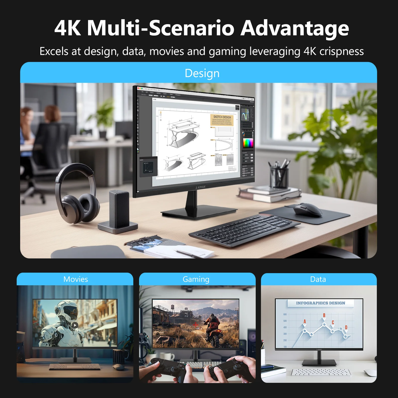 Z-EDGE S274K 120Hz 4K IPS Monitor - Image 9