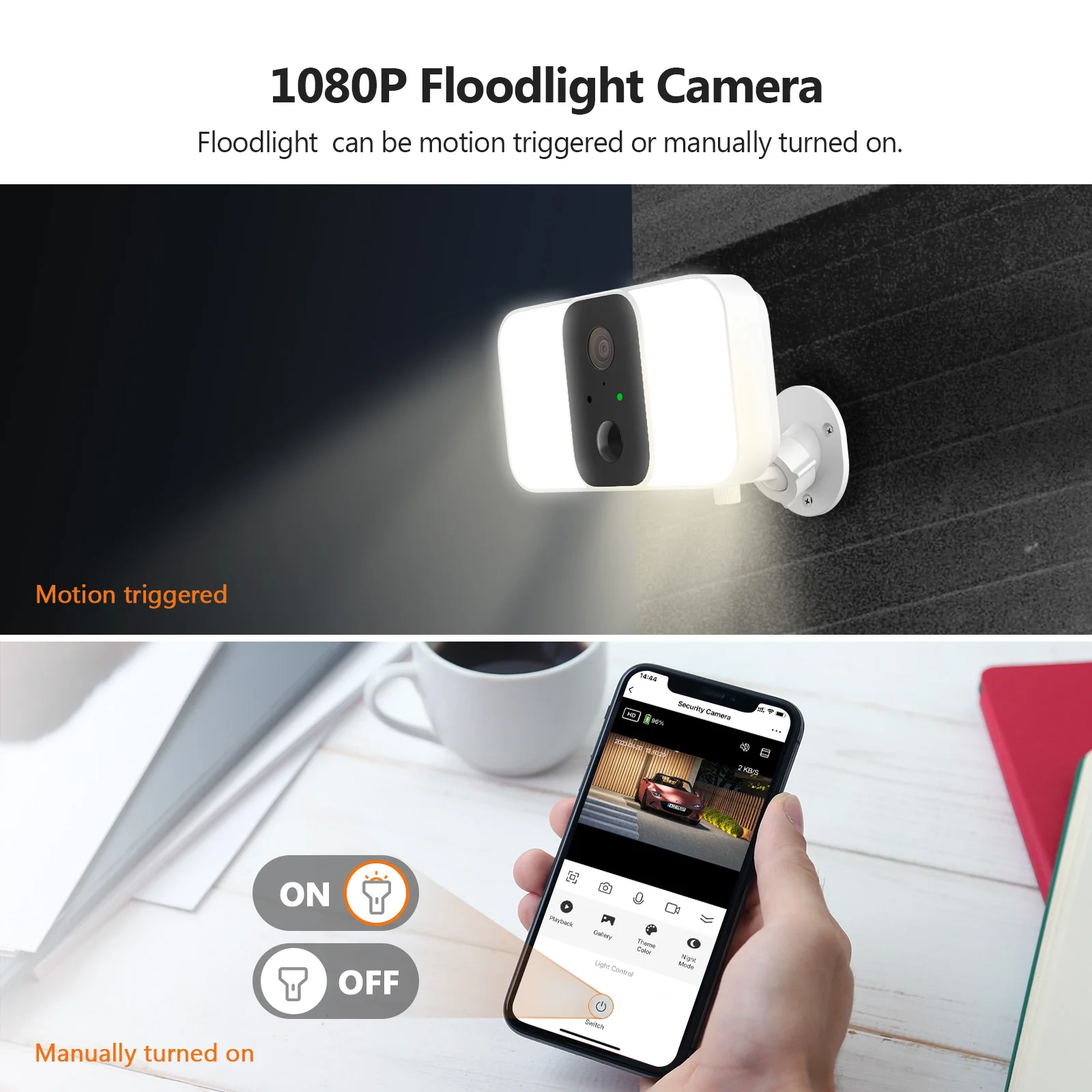 SL01 Wireless Floodlight Camera with Solar Panel, Includes 16GB MicroSD Card - Image 3