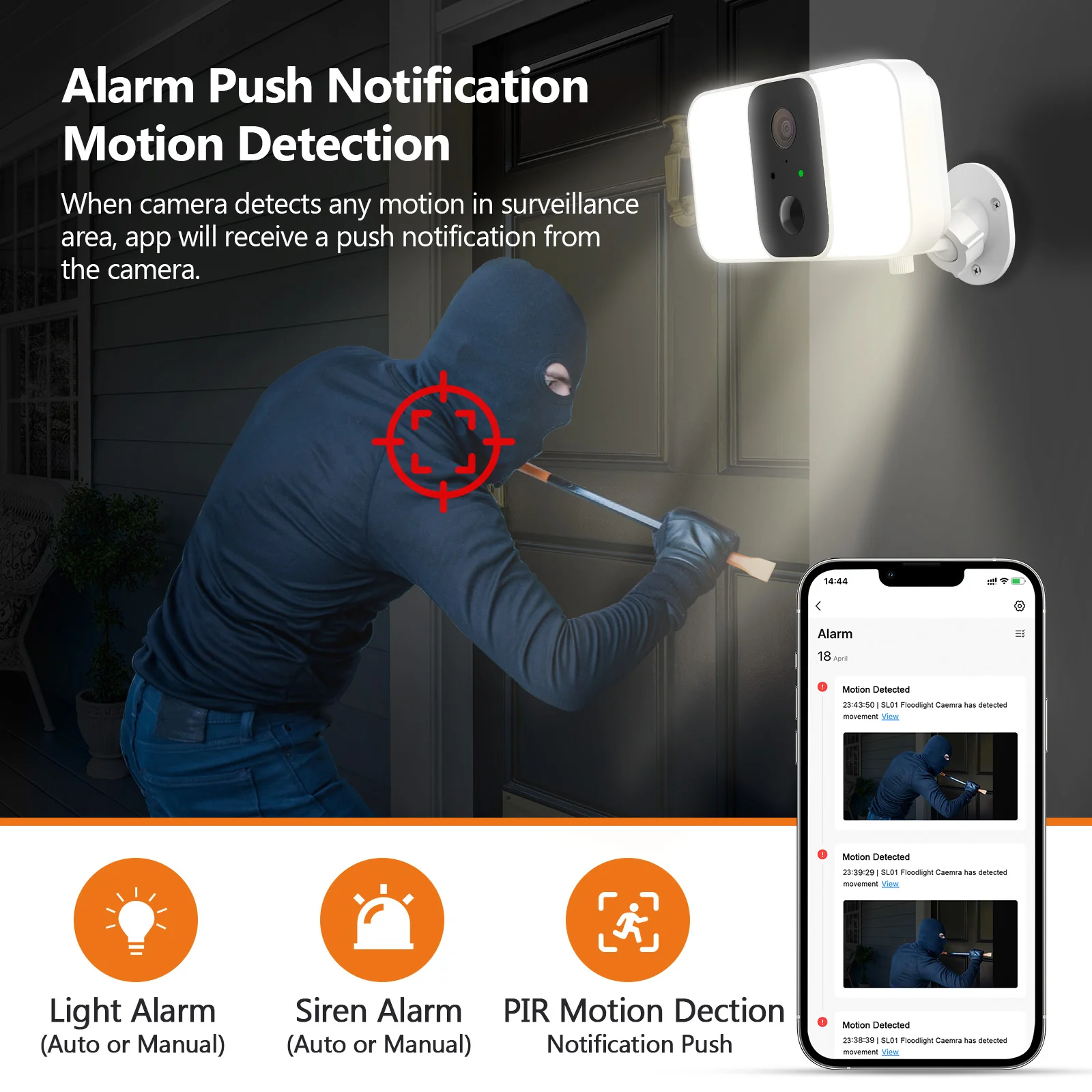 SL01 Wireless Floodlight Camera with Solar Panel, Includes 16GB MicroSD Card - Image 4