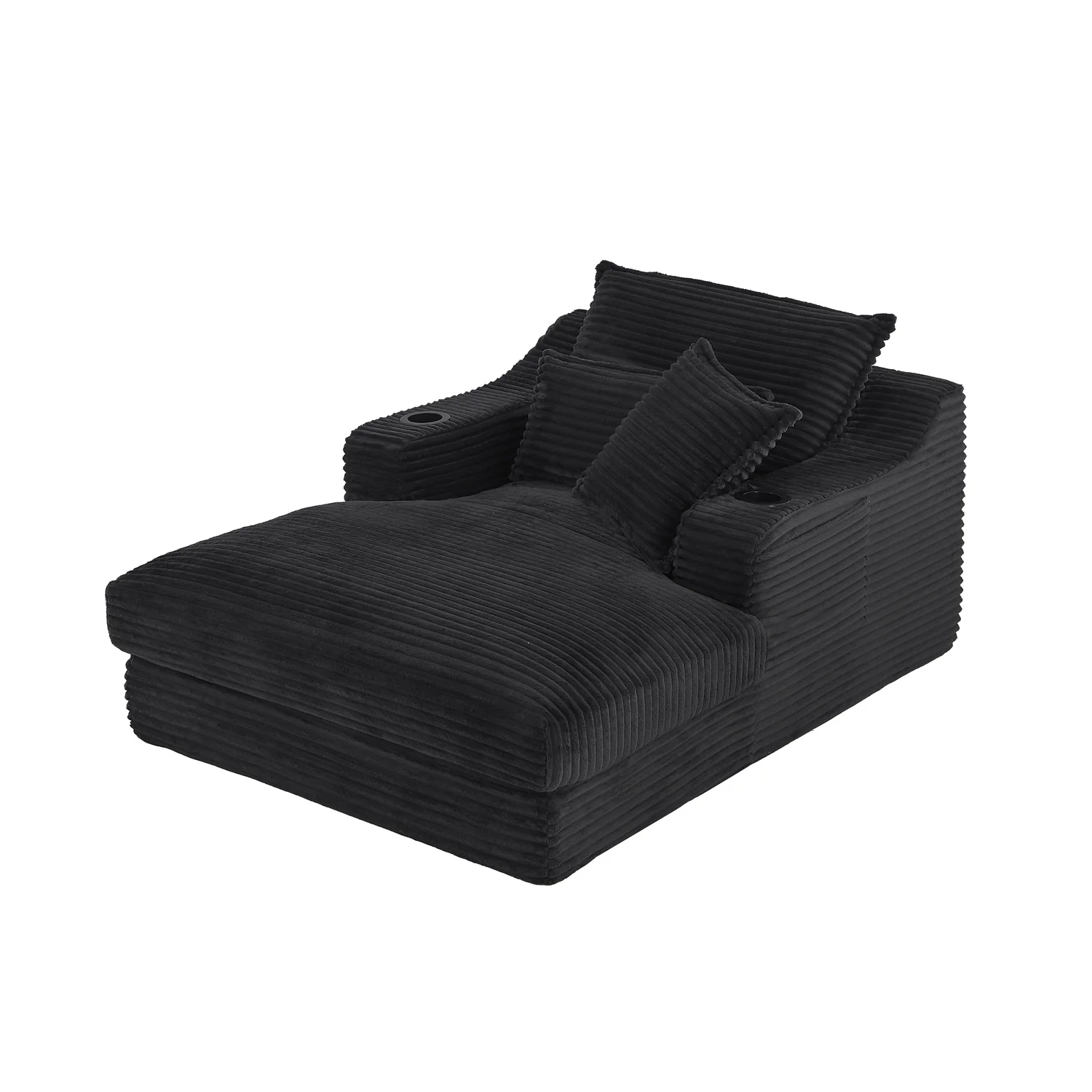 Single-Seat Sofa with Faux Two-Layer Design – Removable Cushions, Cup Holder & Magazine Pocket, 300 lbs Capacity - Image 9