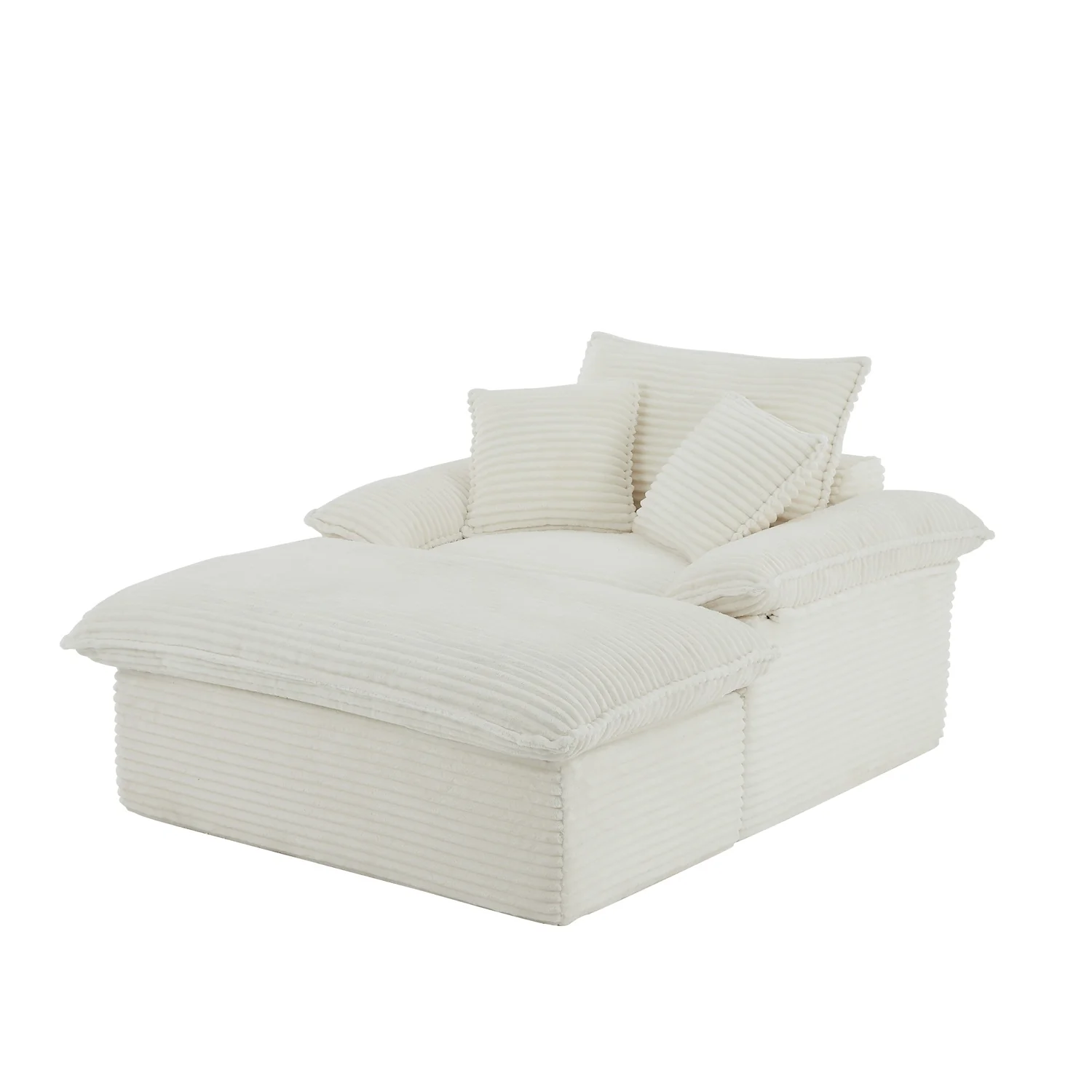 Large Single-Seat Sofa with Ottoman – Modular Design, Removable & Washable Covers, 300 lbs Capacity