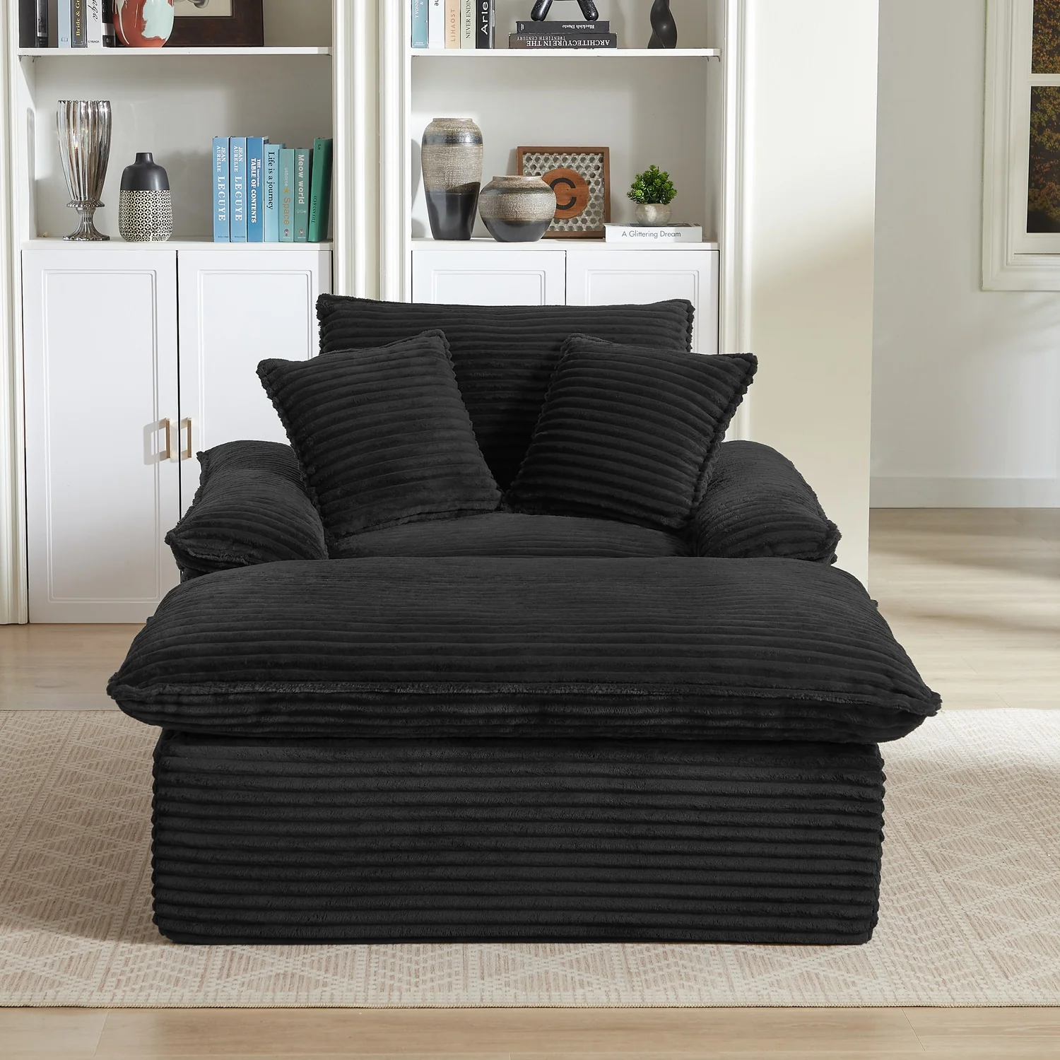 Large Single-Seat Sofa with Ottoman – Modular Design, Removable & Washable Covers, 300 lbs Capacity - Image 12