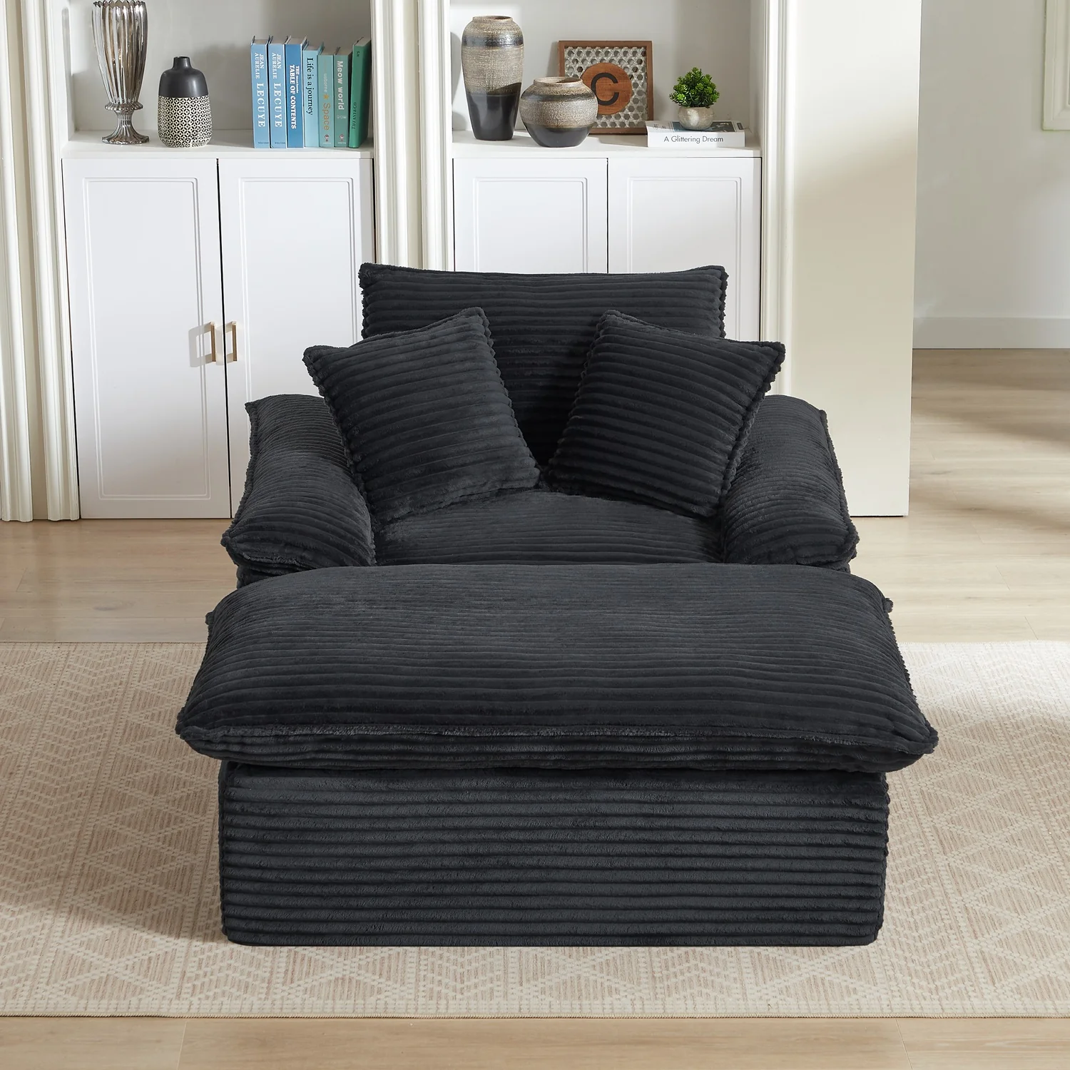 Large Single-Seat Sofa with Ottoman – Modular Design, Removable & Washable Covers, 300 lbs Capacity - Image 20
