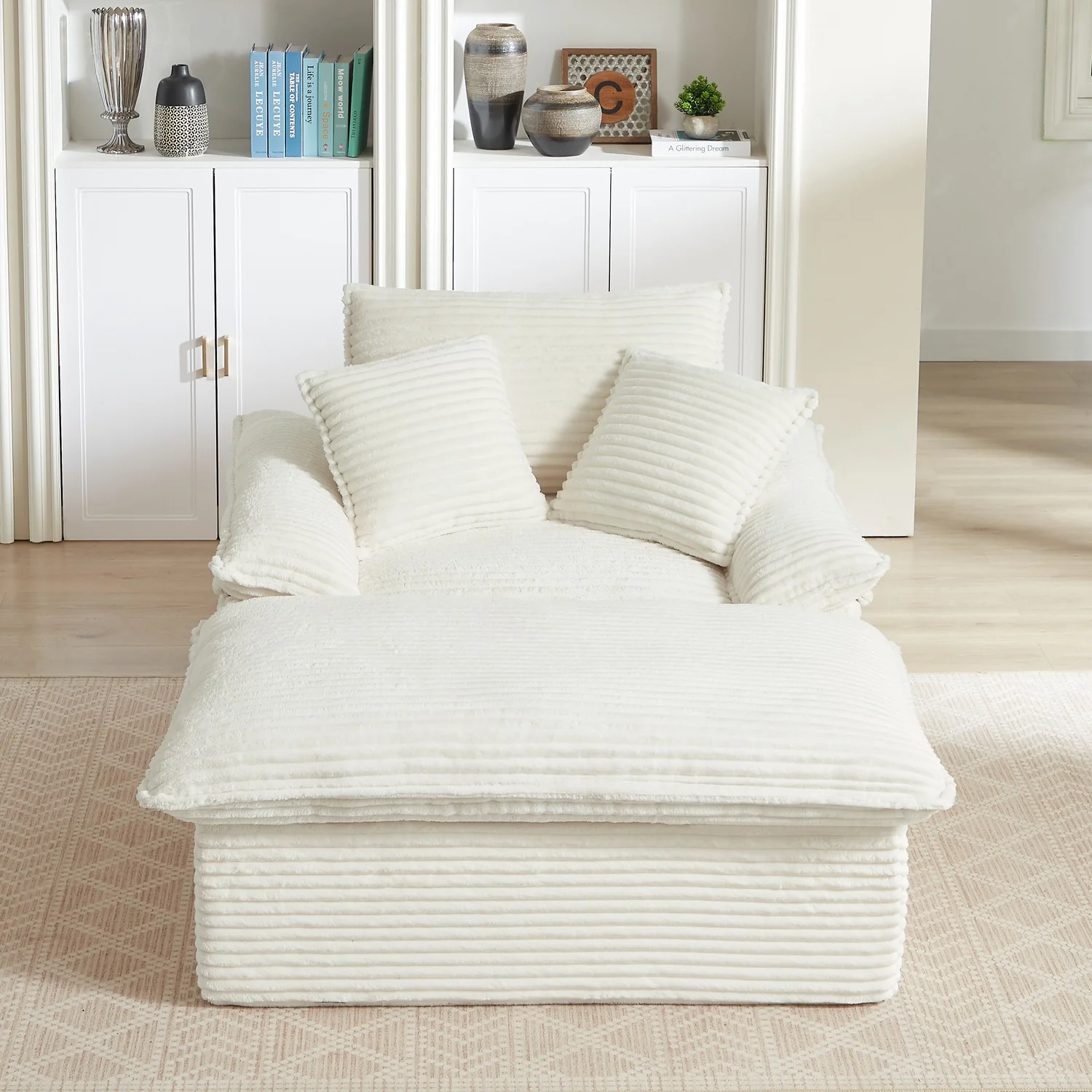 Large Single-Seat Sofa with Ottoman – Modular Design, Removable & Washable Covers, 300 lbs Capacity - Image 3
