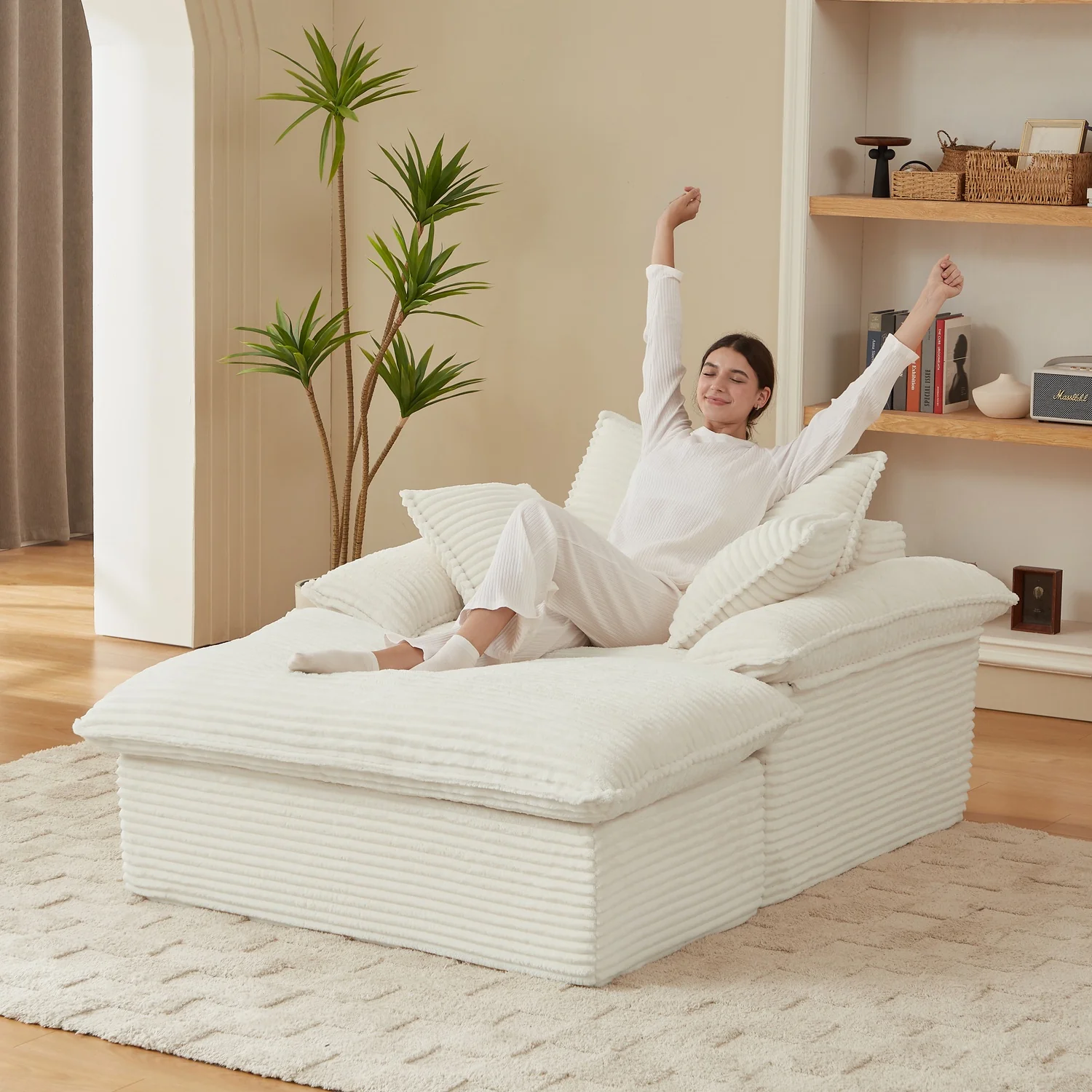 Large Single-Seat Sofa with Ottoman – Modular Design, Removable & Washable Covers, 300 lbs Capacity - Image 8
