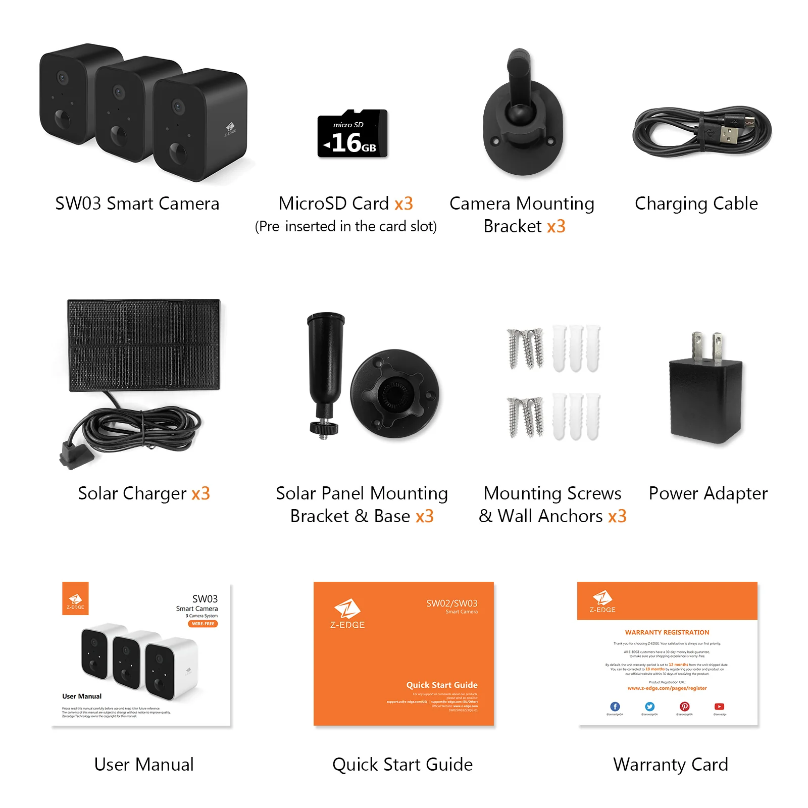 SW03 Wireless Smart Camera with Solar Panel, Includes 16G SD card,3pack - Image 11