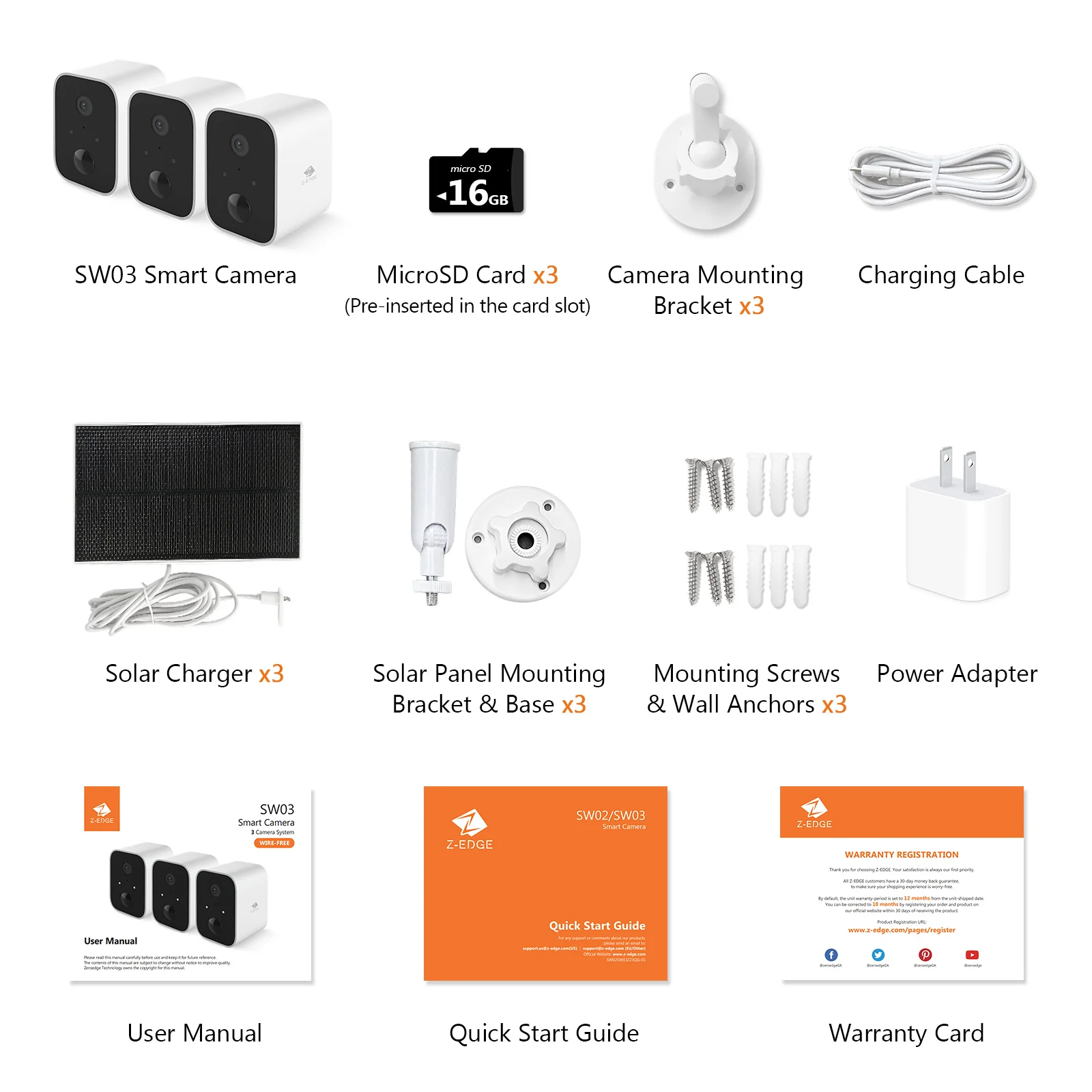 SW03 Wireless Smart Camera with Solar Panel, Includes 16G SD card,3pack - Image 13
