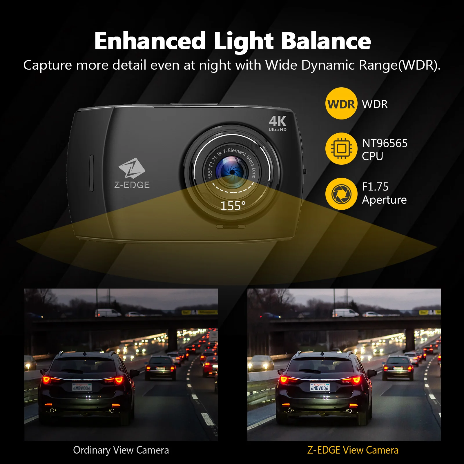 Refurbished: 4.0" Touch Screen Dash Cam Front and Rear, 4K Dual Dash cam, 2K+1080P Front and Rear, Touch Screen WiFi Car Camera, WDR, Night Vision, G-Sensor, Loop Recording, 24 Hours Parking Mode, Support 512GB Max - Image 5