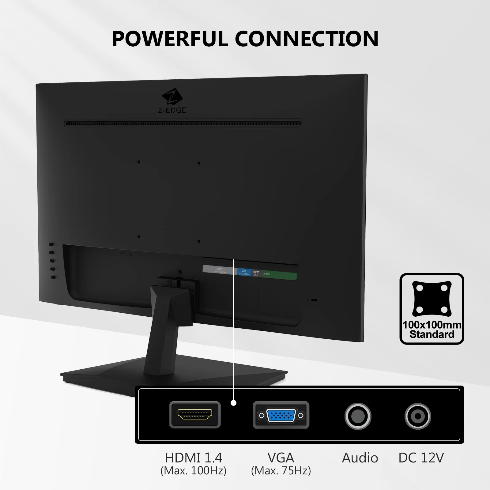 Z-EDGE 24 inch Monitor, Z-Edge Computer Monitor, Full HD 1920 x 1080p IPS Display 100Hz PC Monitor with HDMI, VGA, Frameless, U24I Anti-Glare Screen - Image 7
