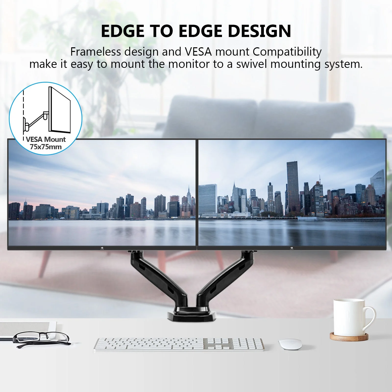 Z-EDGE 24 inch Monitor, Z-Edge Computer Monitor, Full HD 1920 x 1080p IPS Display 100Hz PC Monitor with HDMI, VGA, Frameless, U24I Anti-Glare Screen - Image 5