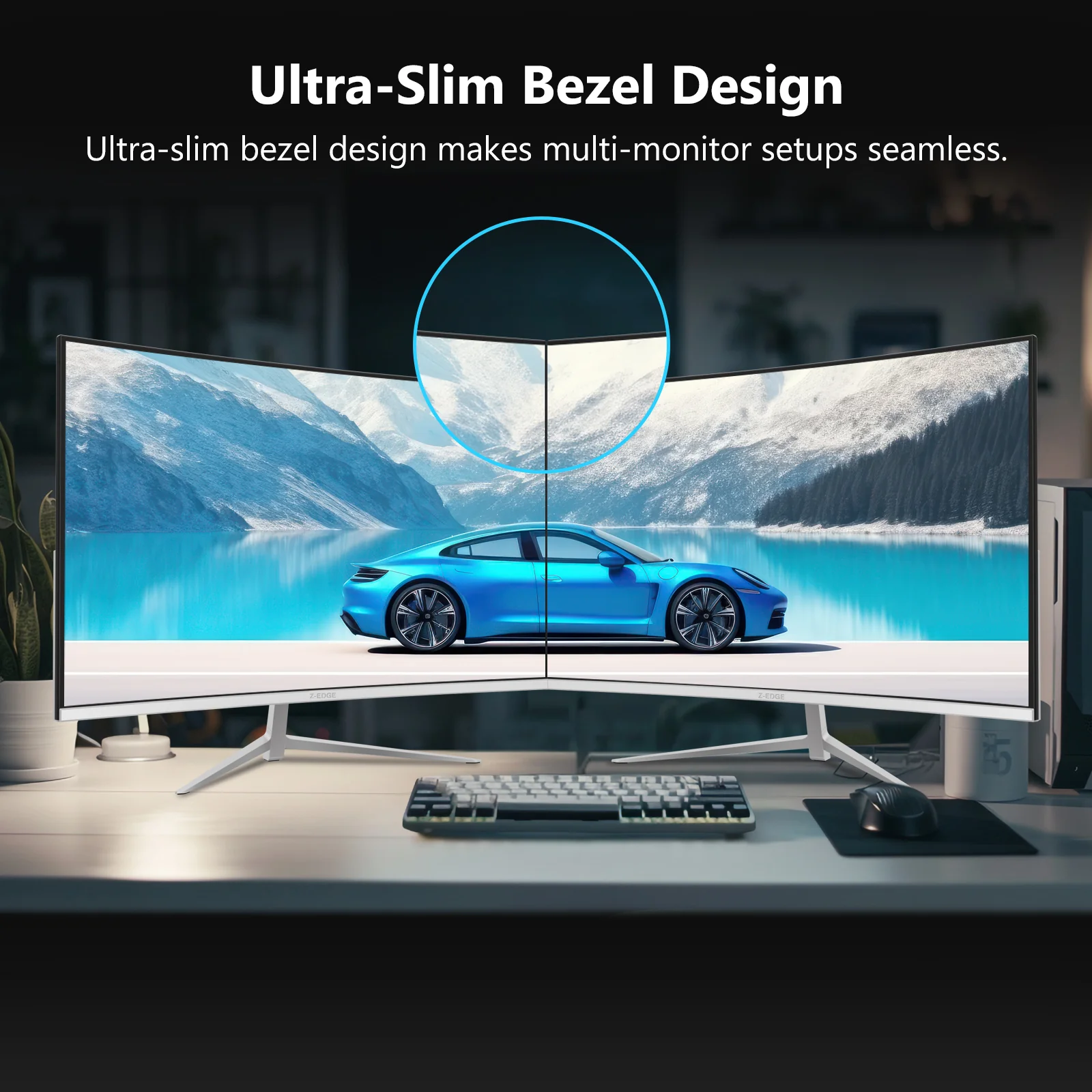 Z-EDGE 27-inch Curved Gaming Monitor, Full HD 1080P 1920x1080 LED Backlight Monitor, with 100Hz Refresh Rate and Eye-Care Technology, 178° Wide View Angle, VGA+HDMI - Image 8