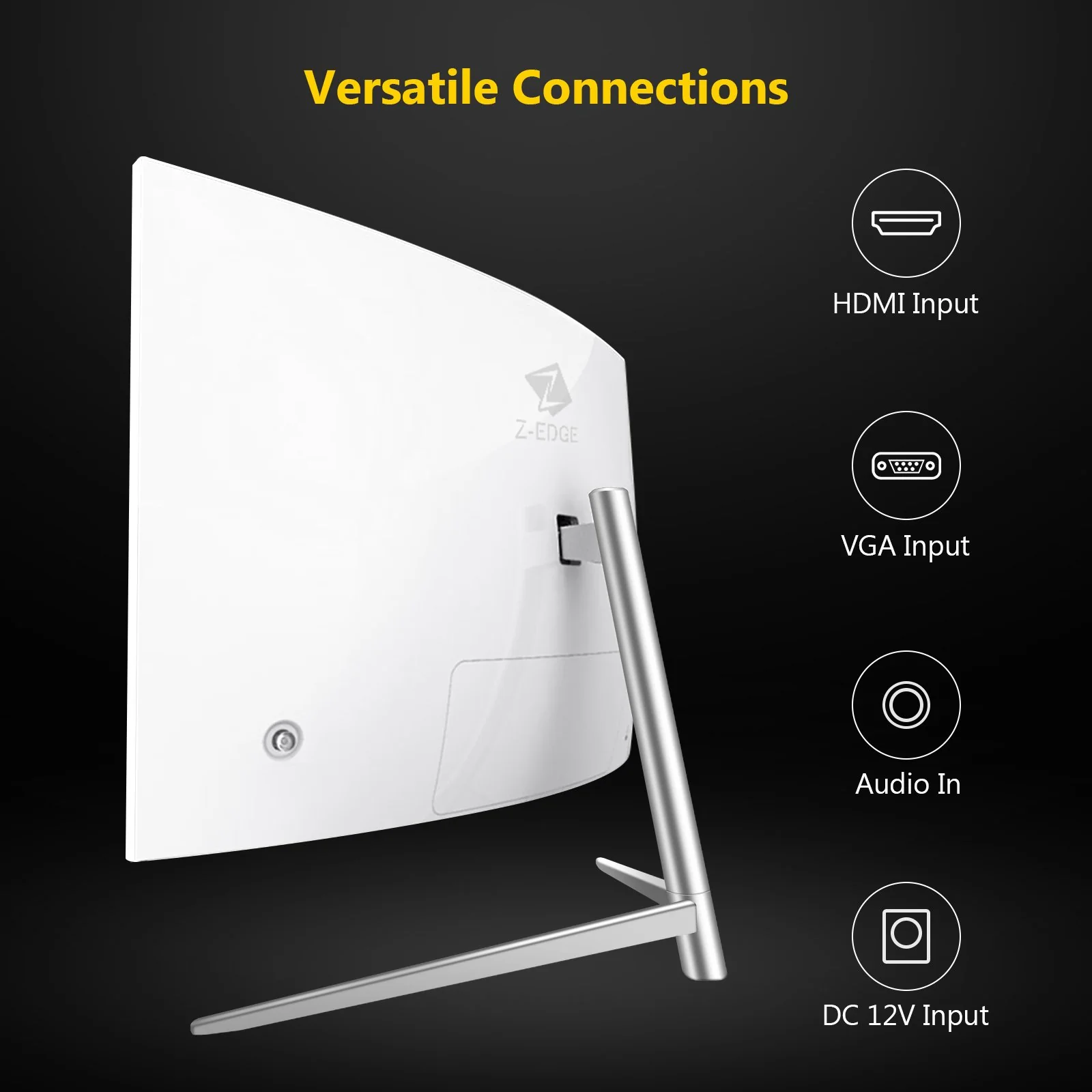 Z-EDGE 27" Curved Gaming Monitor FHD LED Monitor 100Hz 5ms Frameless Design Eye-Care HDMI VGA Port - Image 4