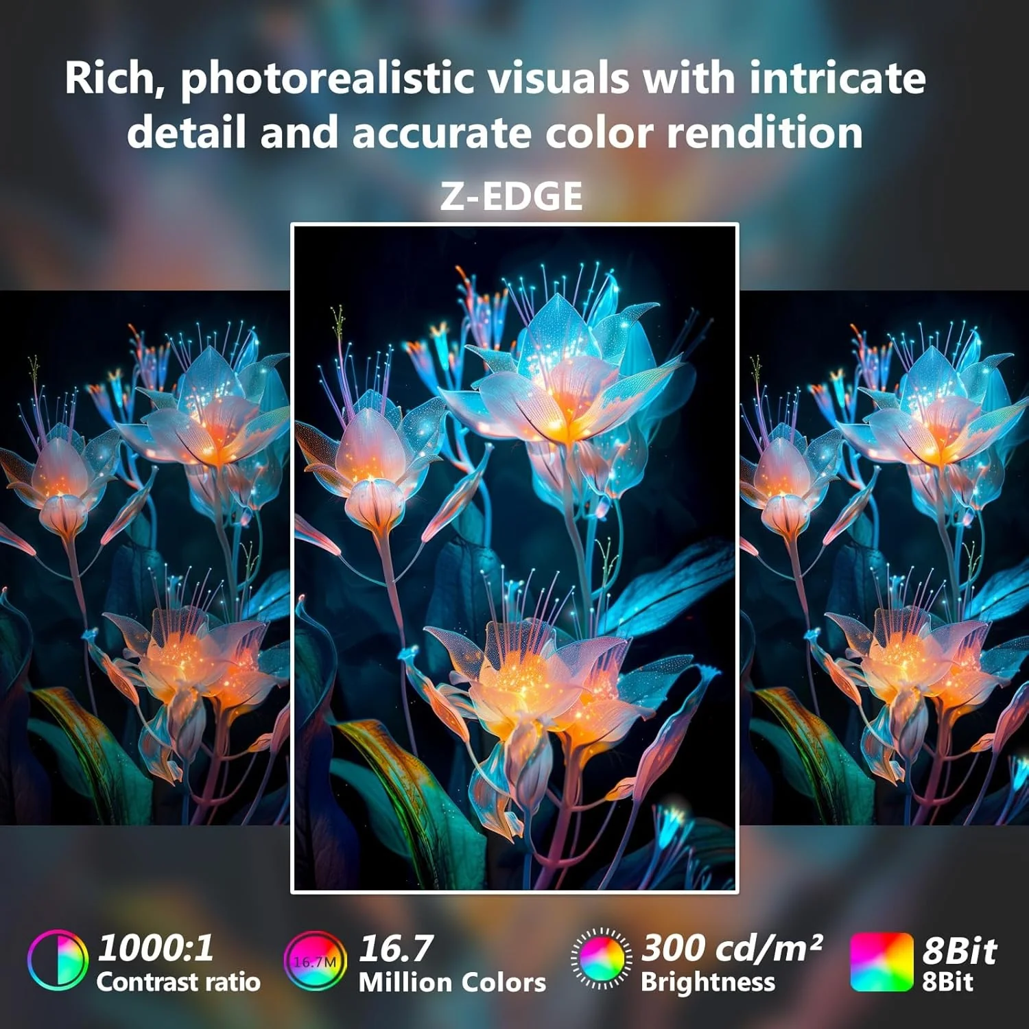 Z-EDGE 4K IPS Monitor, 28inch IPS Monitor Ultra HD 3840x2160 IPS Gaming Monitor, 300 cd/m², 144Hz Refresh Rate - Image 3
