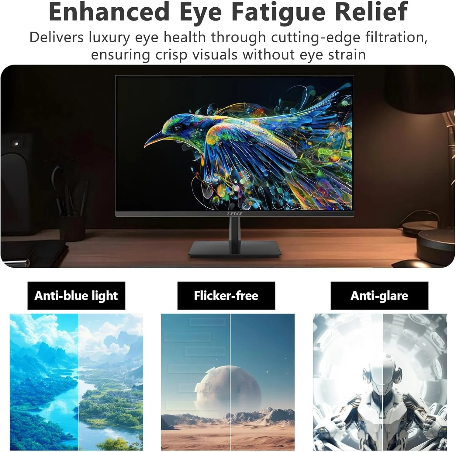 Z-EDGE 4K IPS Monitor, 28inch IPS Monitor Ultra HD 3840x2160 IPS Gaming Monitor, 300 cd/m², 144Hz Refresh Rate - Image 8