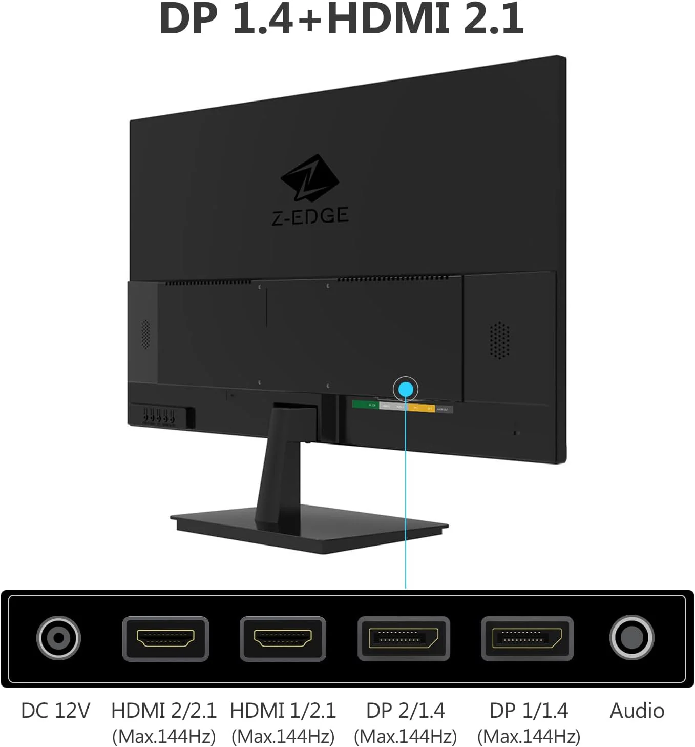 Z-EDGE 4K IPS Monitor, 28inch IPS Monitor Ultra HD 3840x2160 IPS Gaming Monitor, 300 cd/m², 144Hz Refresh Rate - Image 9